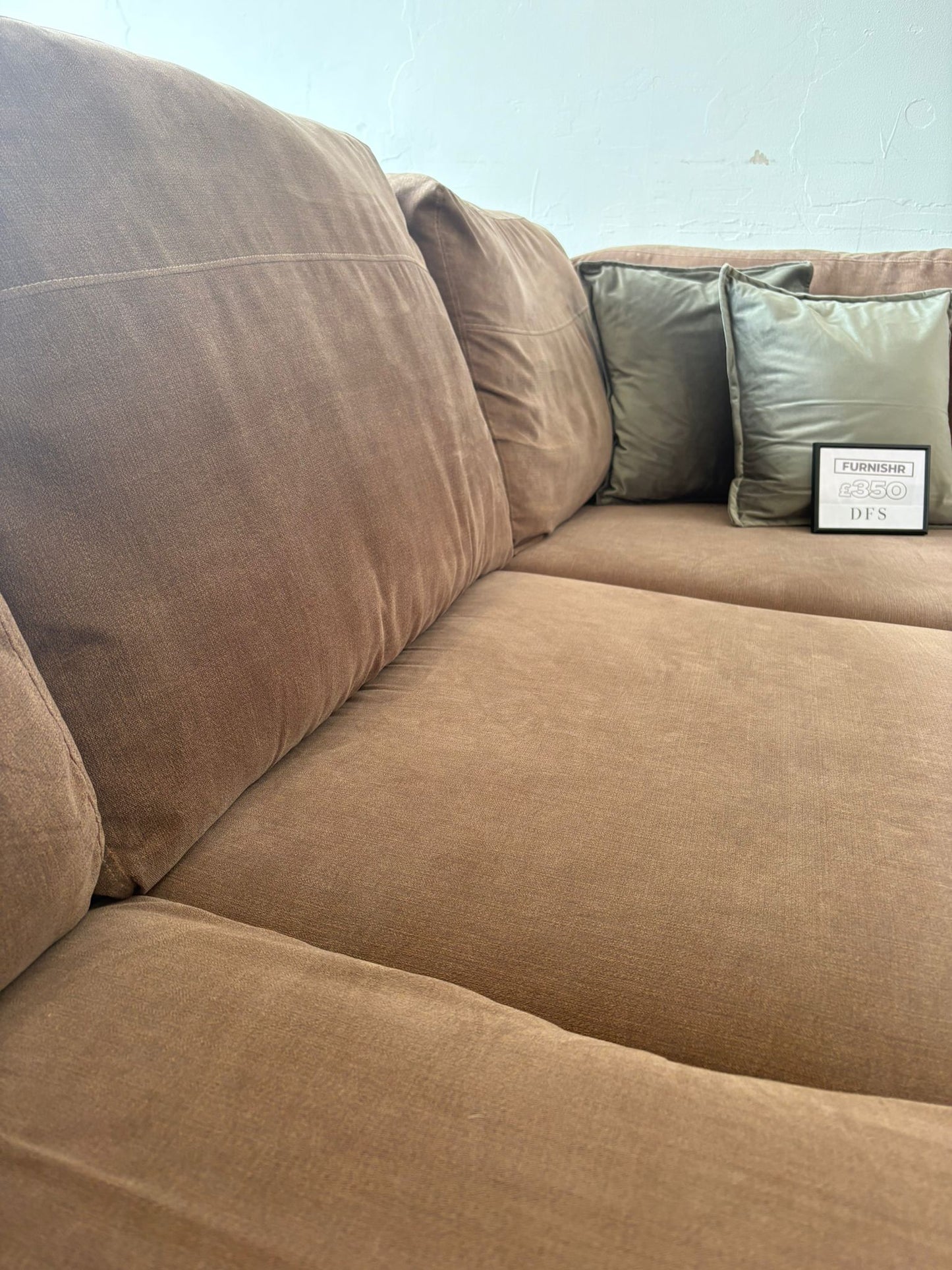 DFS Orka Mocha Corner Sofa & Ottoman B