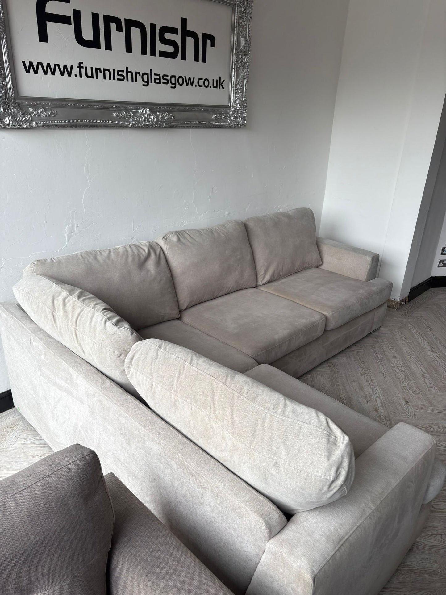 DFS Freya Greige Corner Sofa @#