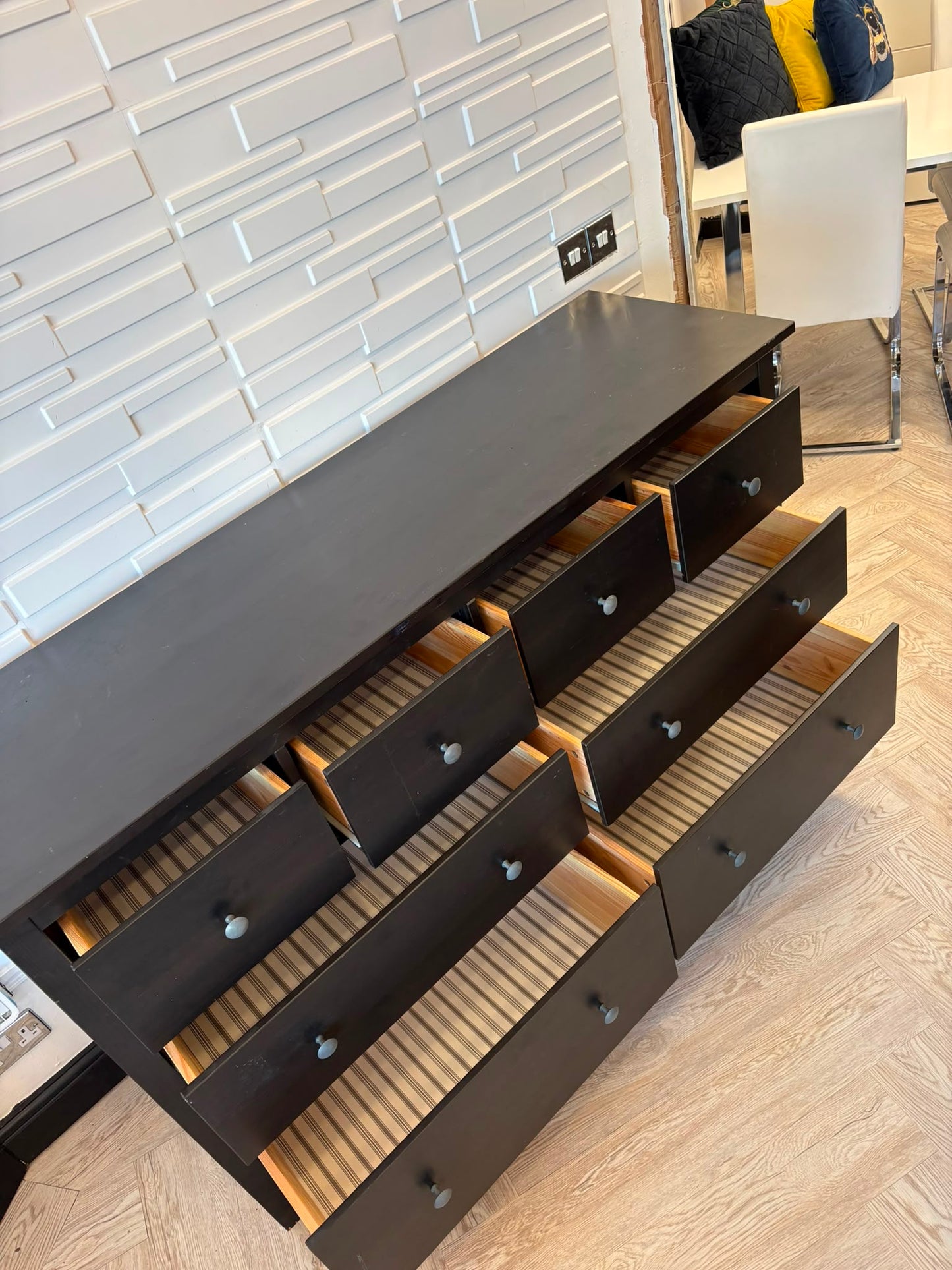 Ikea Hemnes Black 8 Drawer Chest @