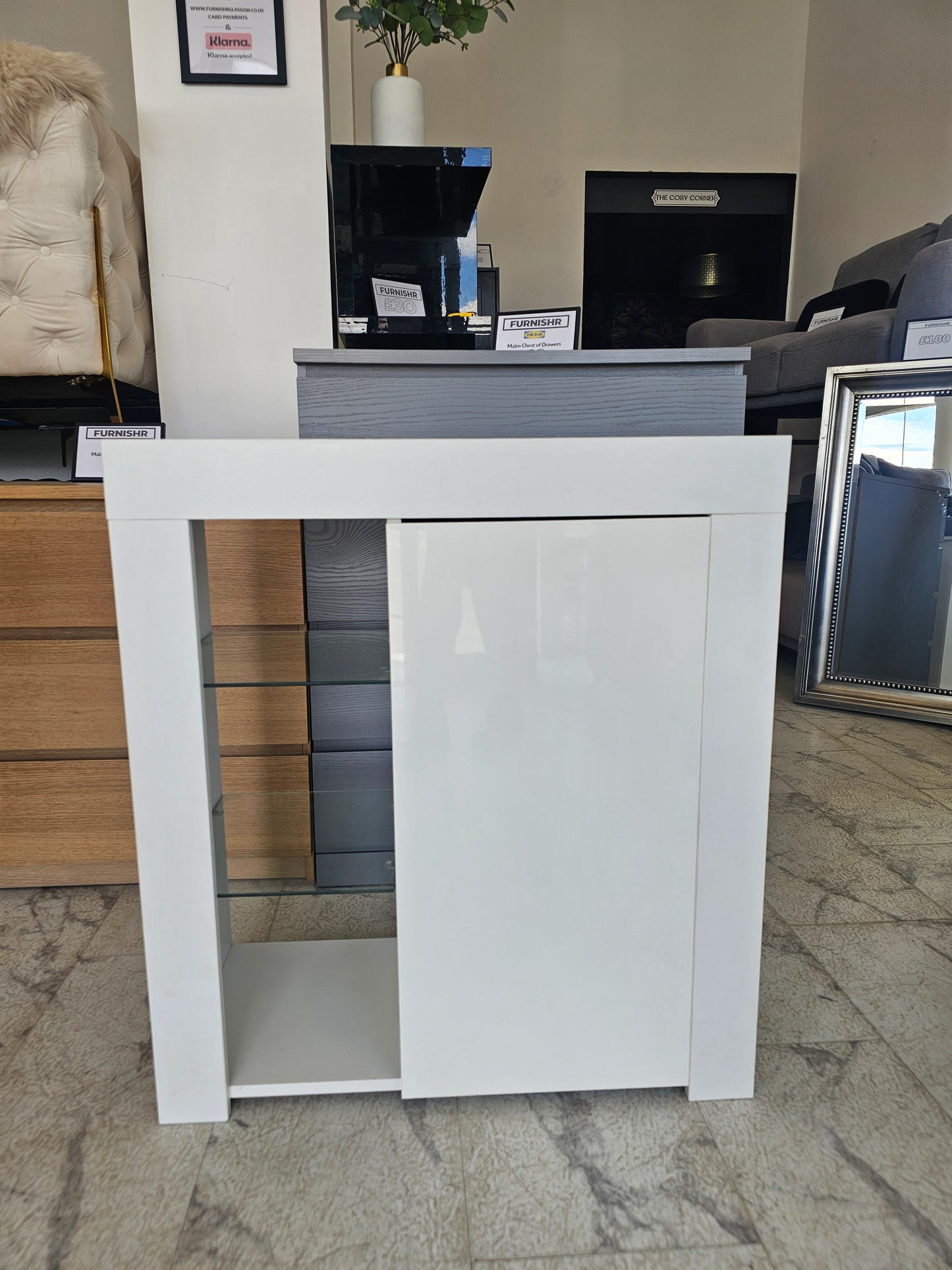 White Display Cabinet with Shelving A