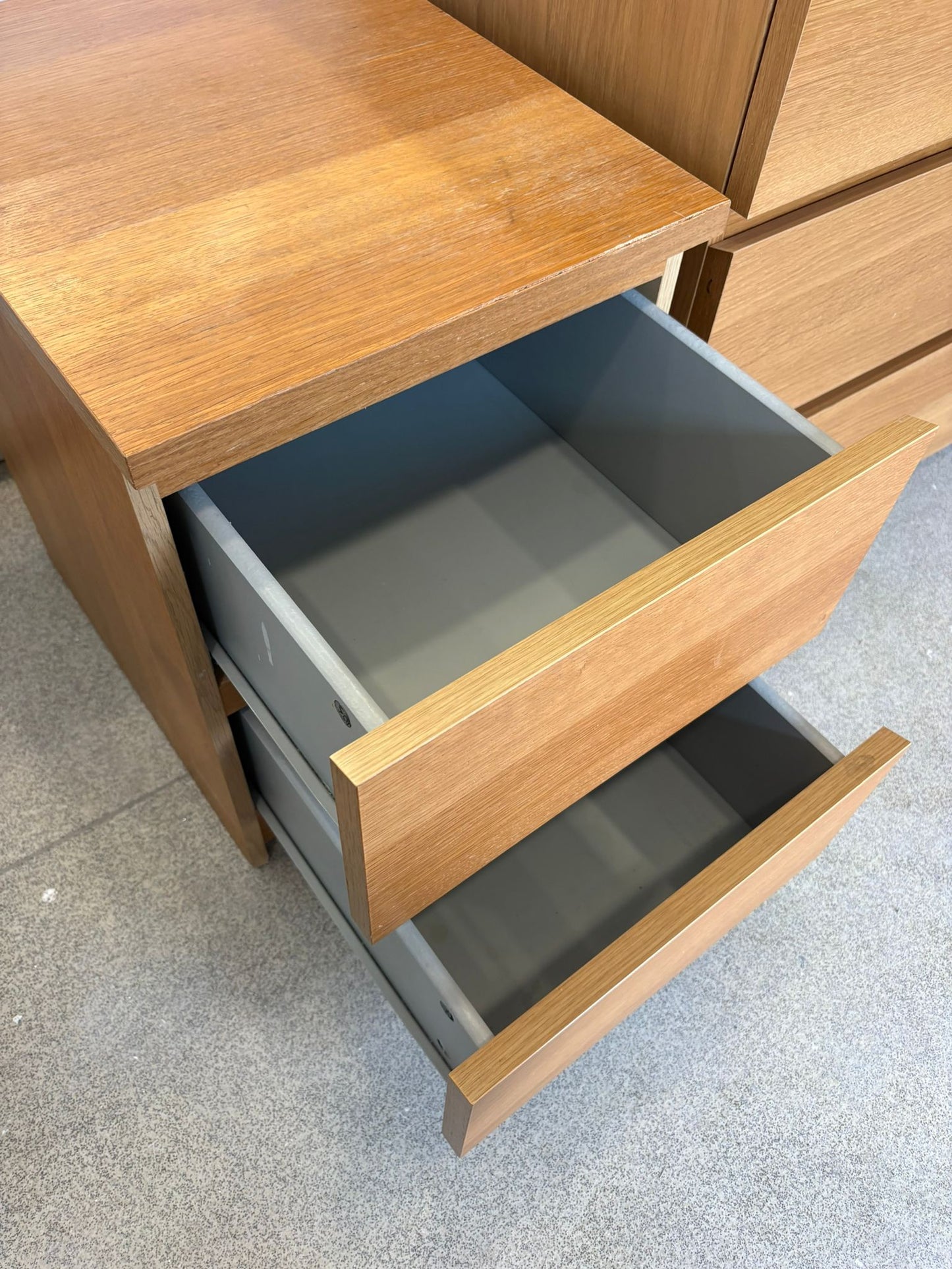 Ikea Malm Oak 2 Drawer Bedside Chest A