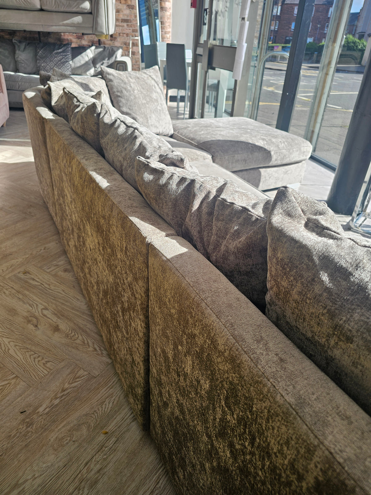 Sofaclub Bishop U-Shape Sofa in Frosty Mink Chenille @