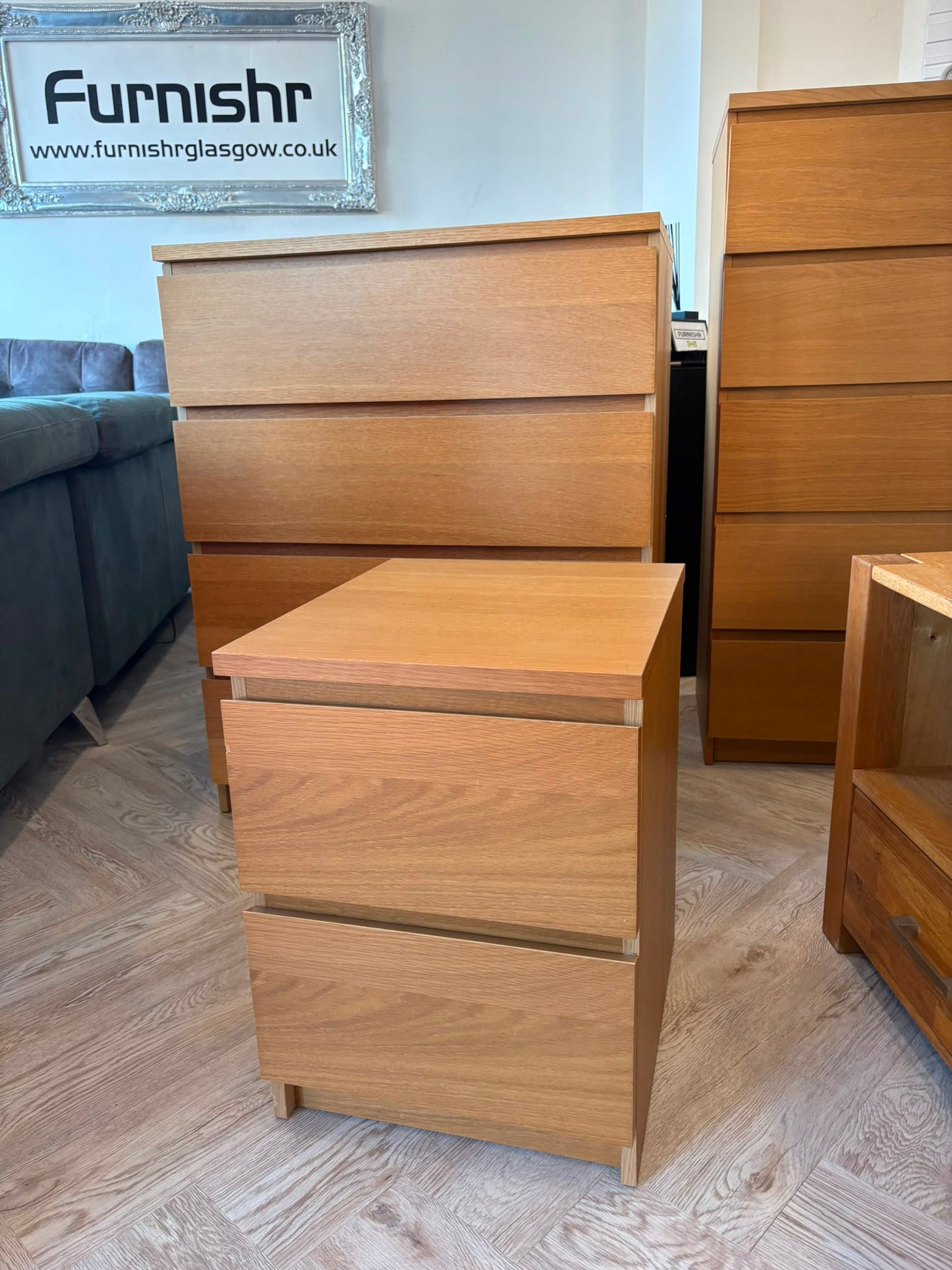 Ikea Malm Oak 2 Drawer Chest #