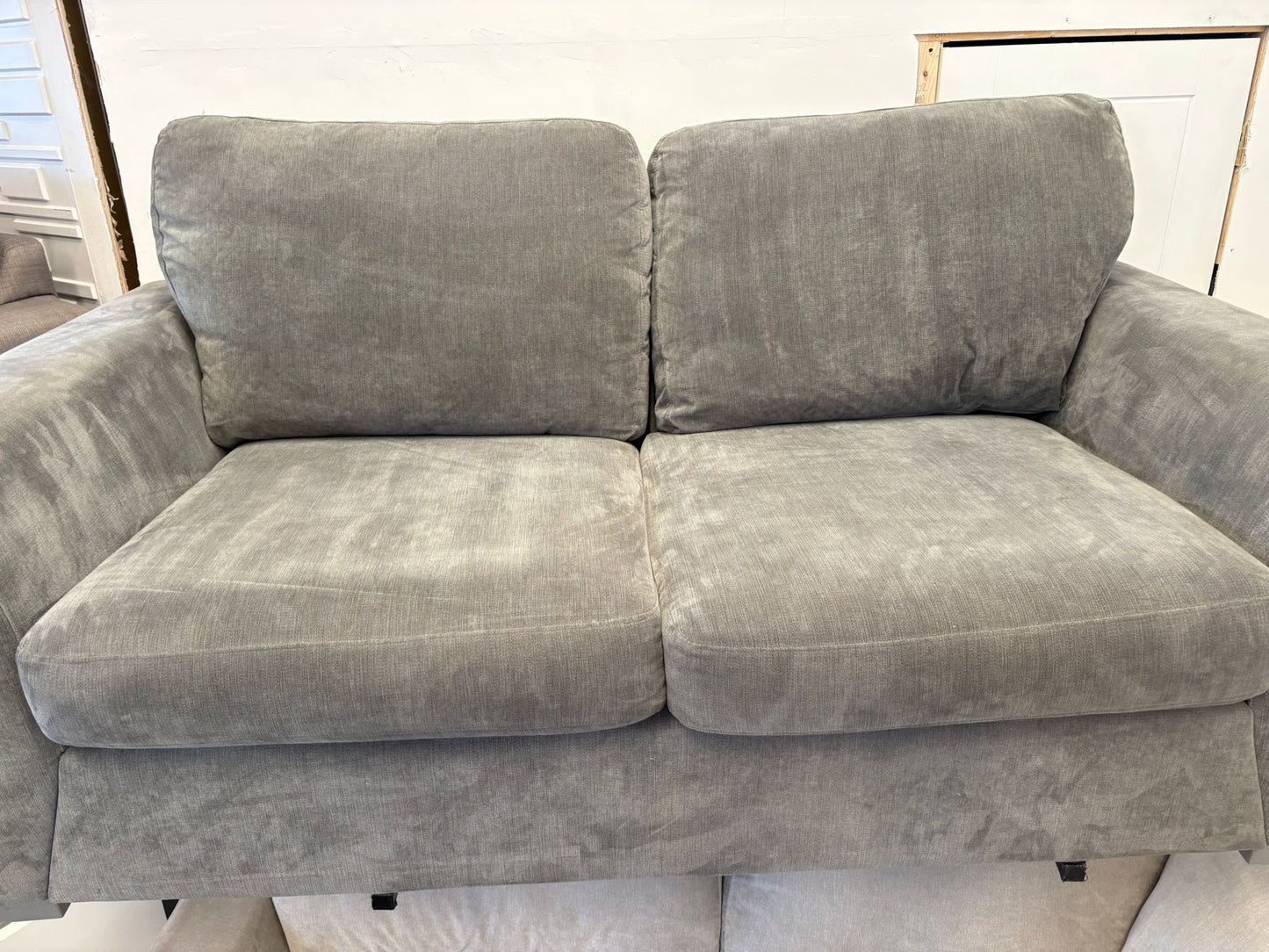 DFS Non Quilted Orka Grey 2 Seater Sofa @