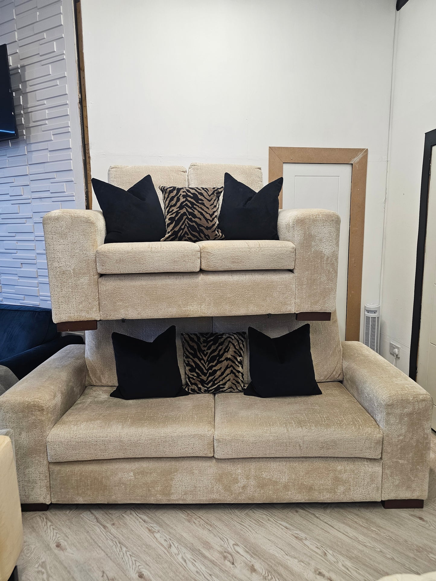DFS Cream Fabric 3 & 2 Seater Sofas  @