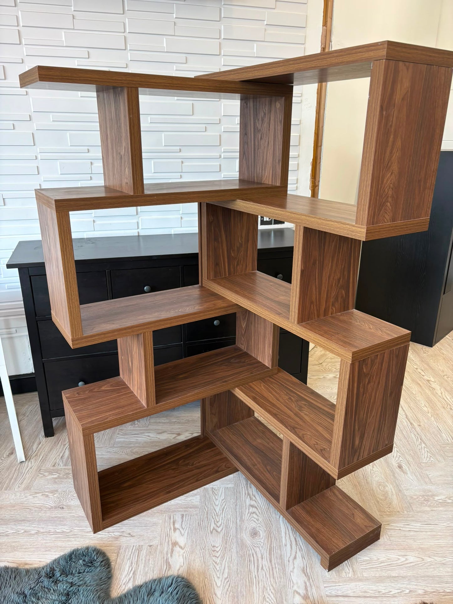 NEXT Dark Bronx Oak Effect Display Shelf