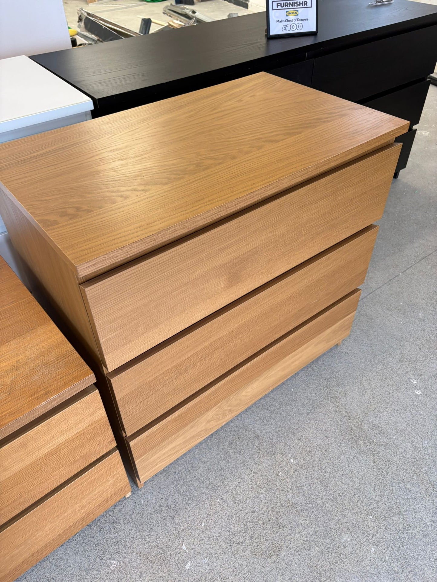 Ikea Malm Oak 3 Drawer Chest A
