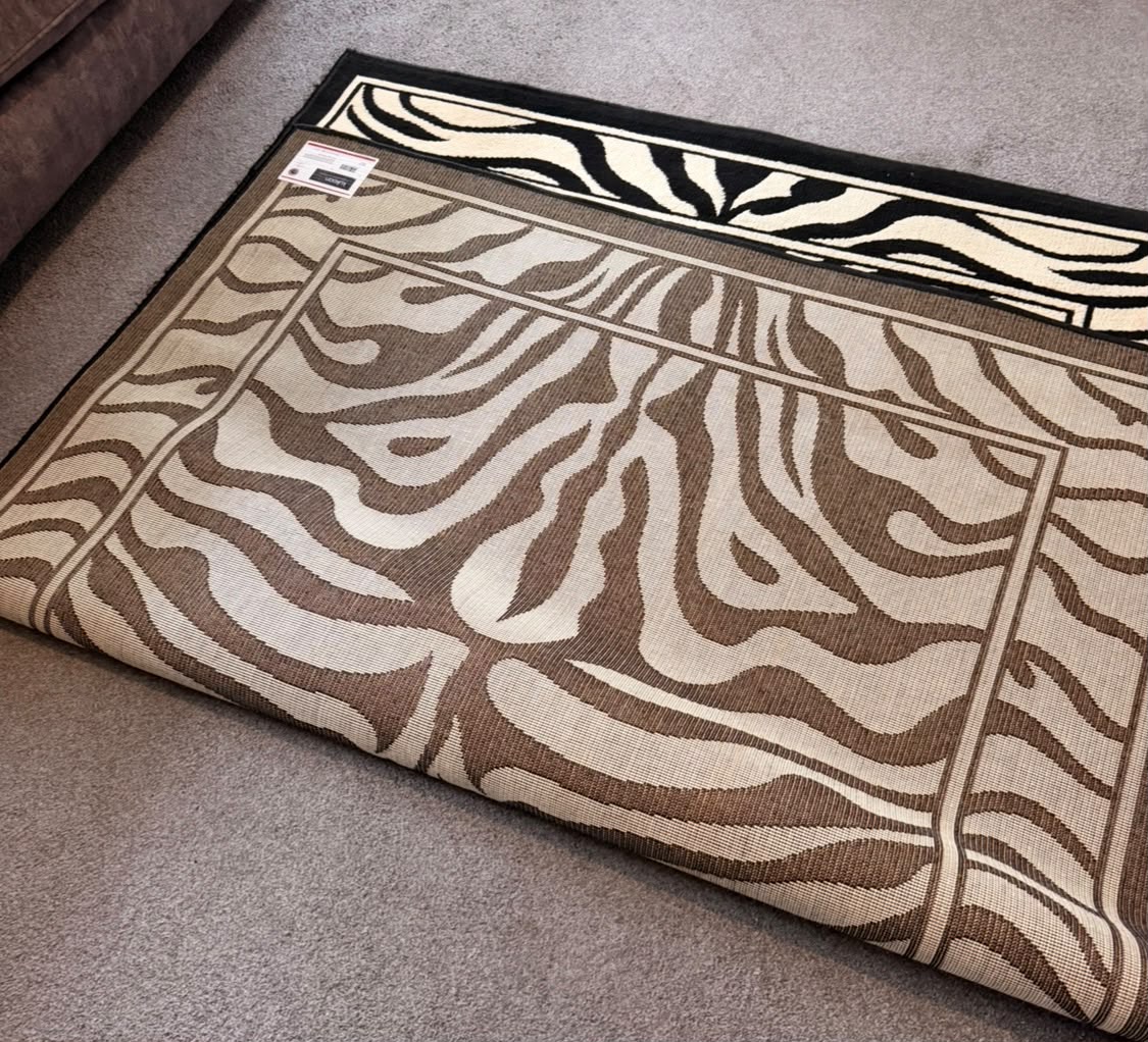 Zebra Rug 230cm by 160cm