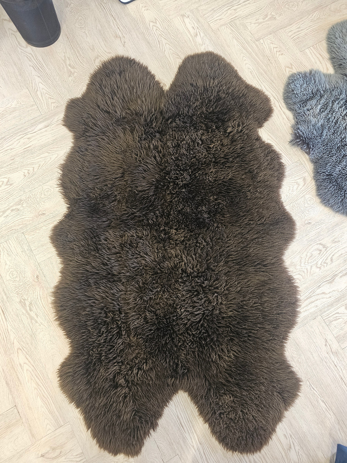 Large Chocolate Brown 100% Sheepskin Rug @#