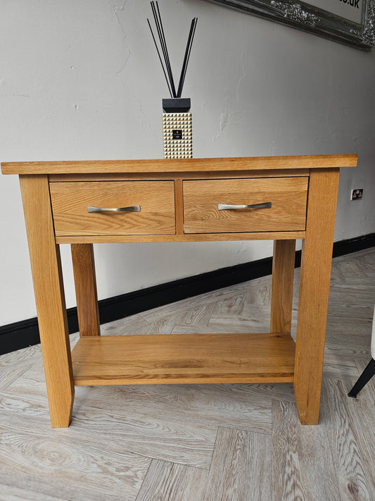 Oak Console Table 85cm width @#