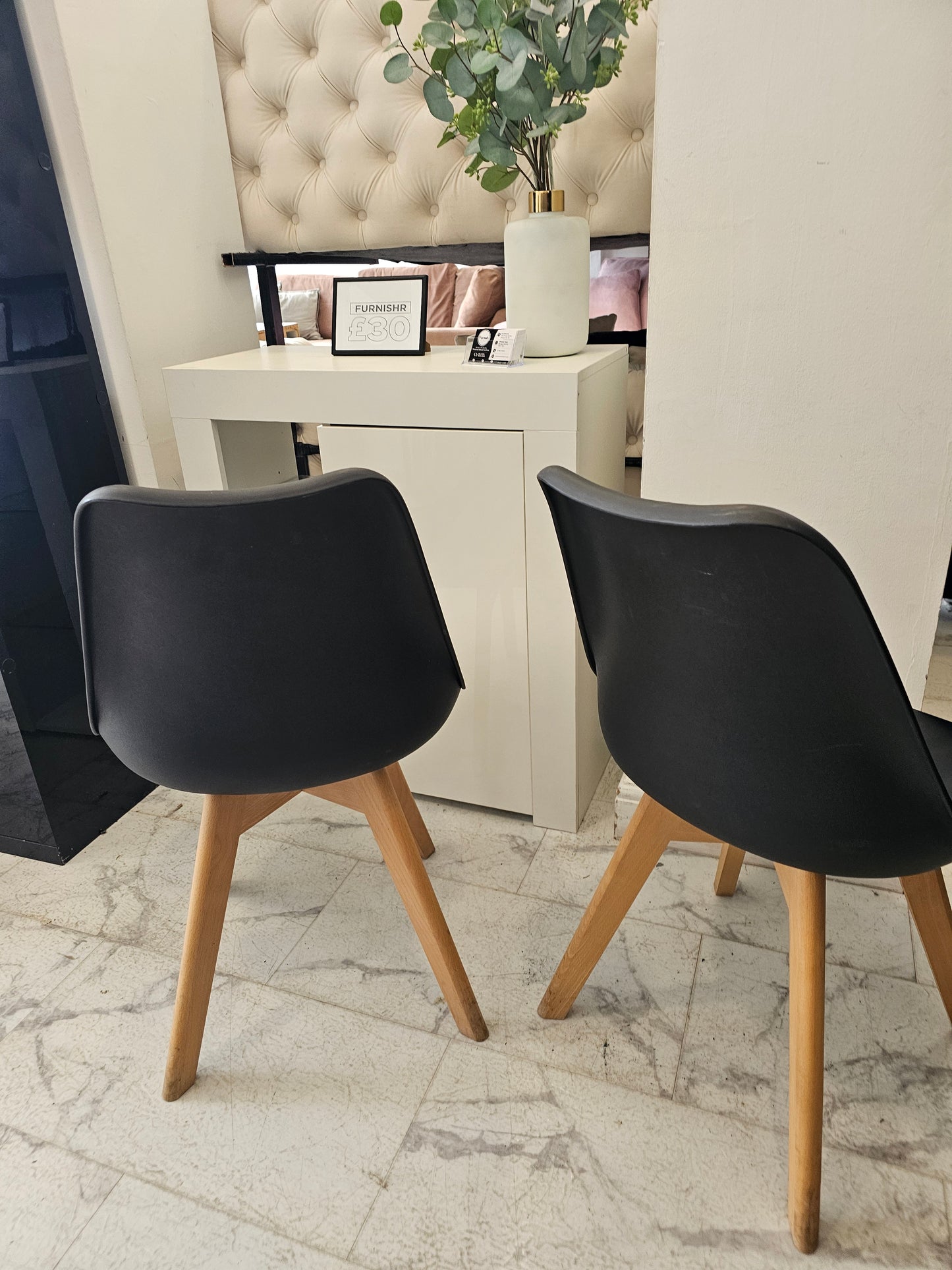 Set of 2 Black Dining Chairs