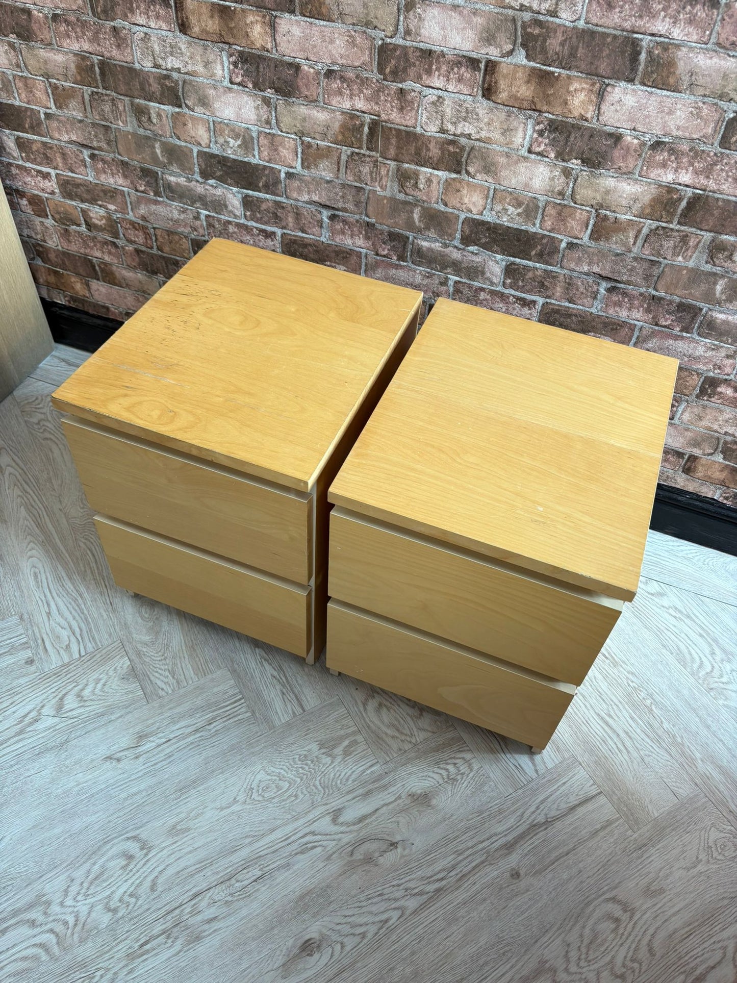 Ikea Malm Beech Drawer Chest x2 #