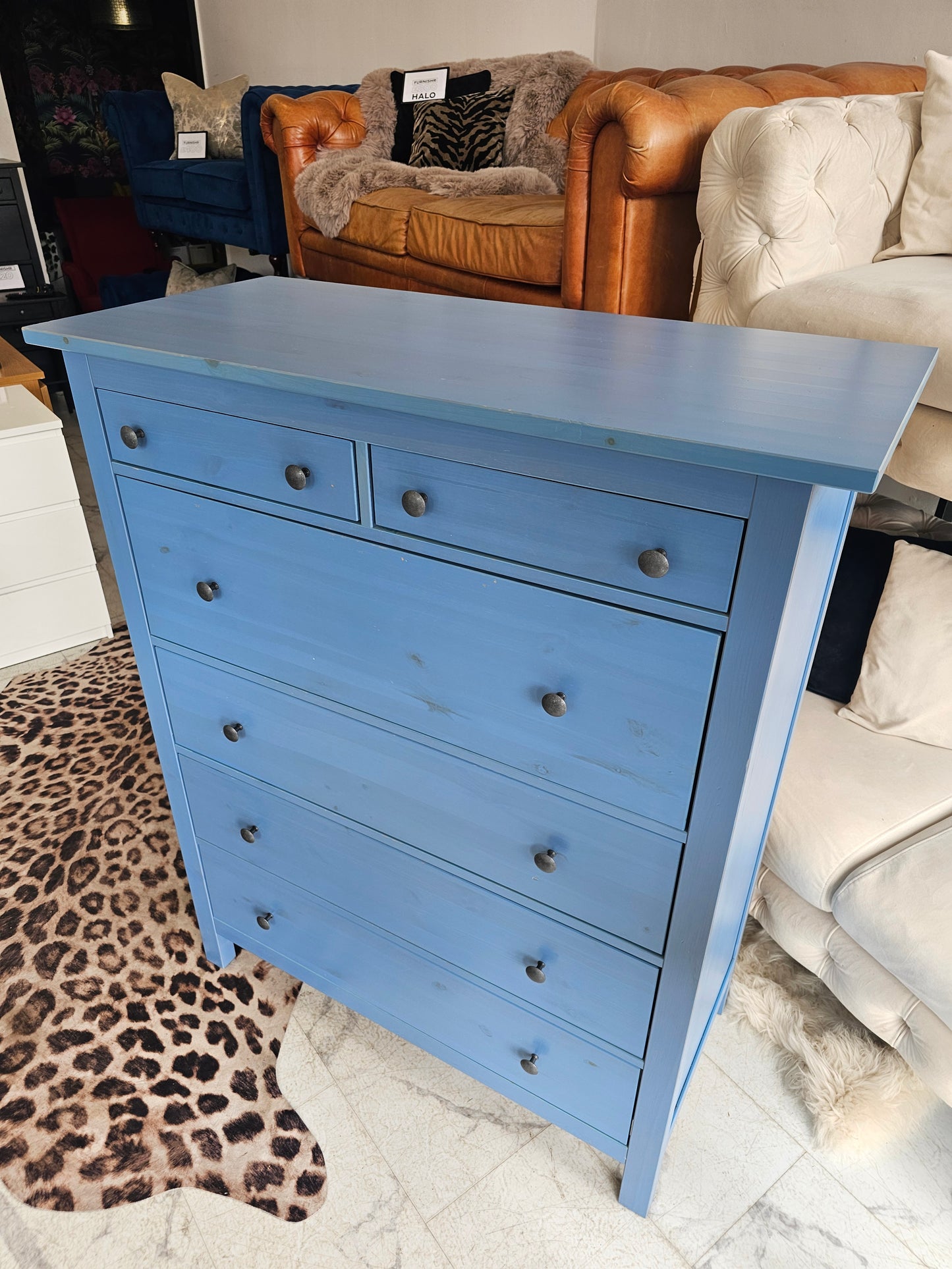 Ikea Hemnes (Discontinued Blue)Blue 6 Drawer Chest T