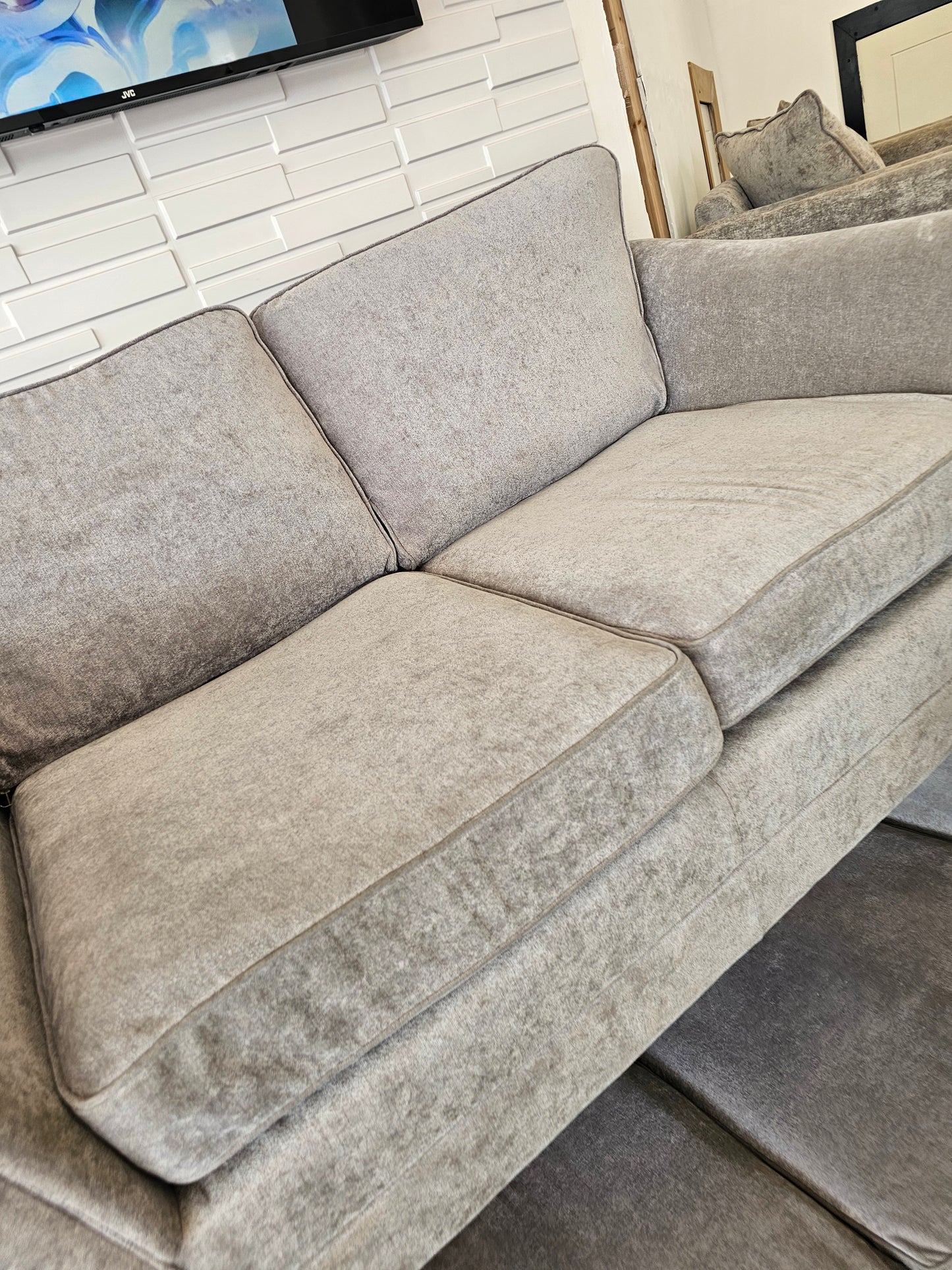 Grey Fabric 3&2 Seater Sofas @