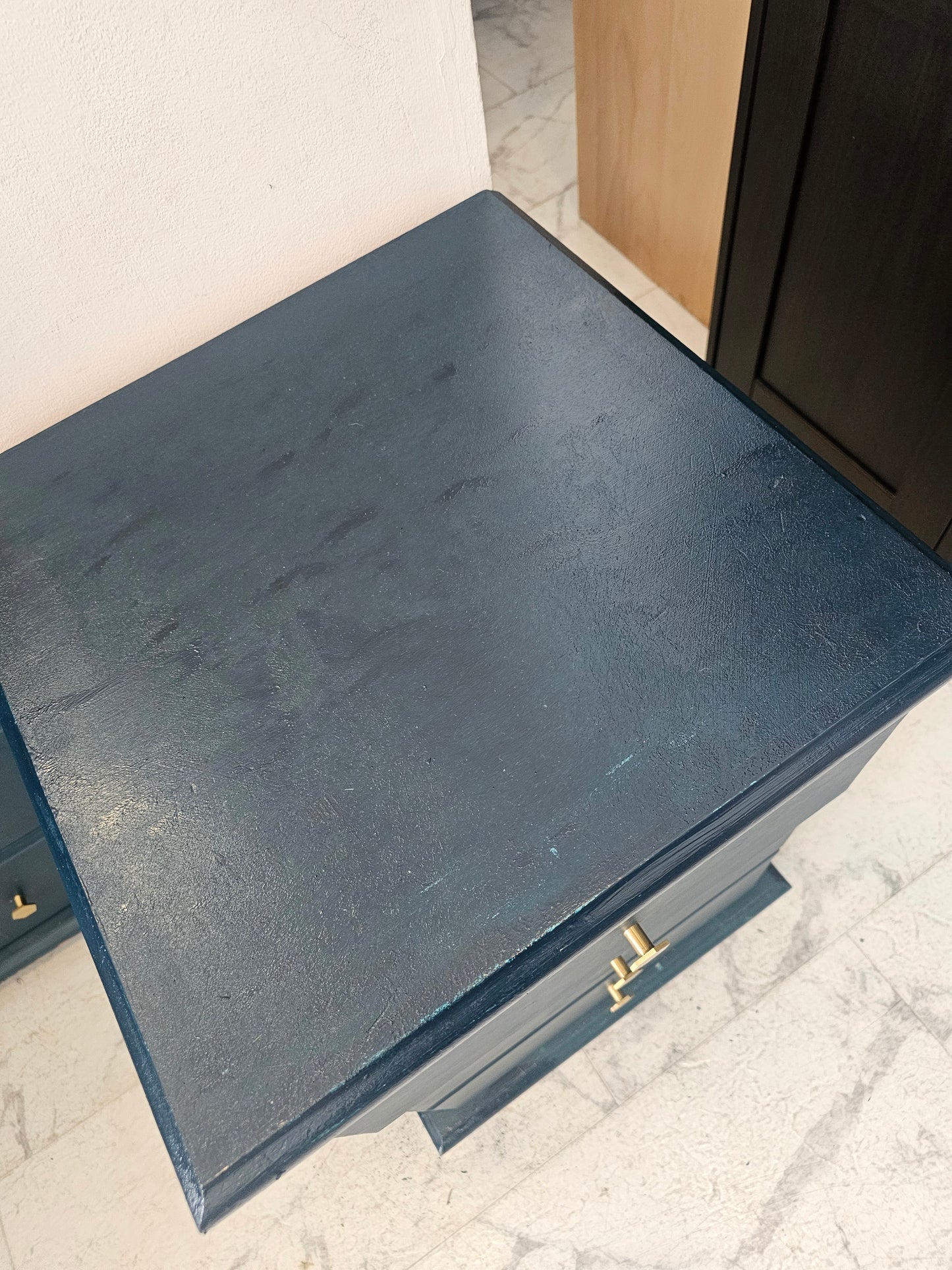 Painted Blue 4 Drawer Chest & 3 Drawer Bedside Chest A