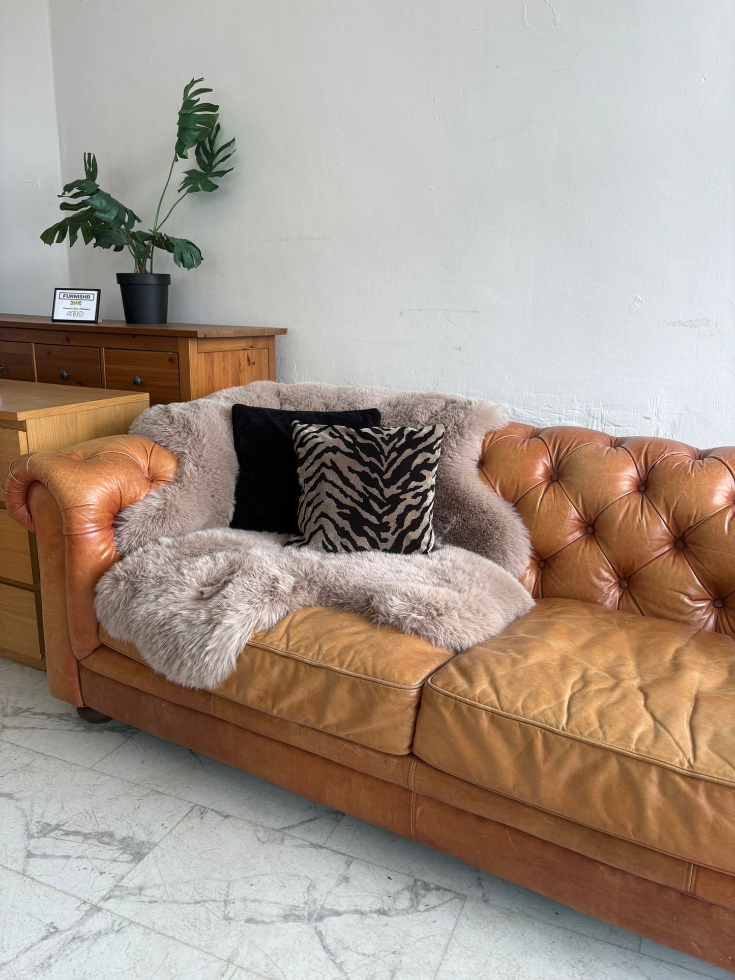 HALO Chesterfield Tan Leather 3 Seater Sofa (*RRP £2349)