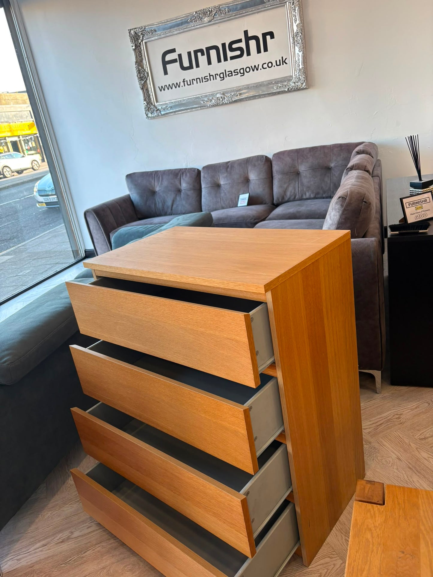Ikea Malm Oak 4 Drawer Chest #
