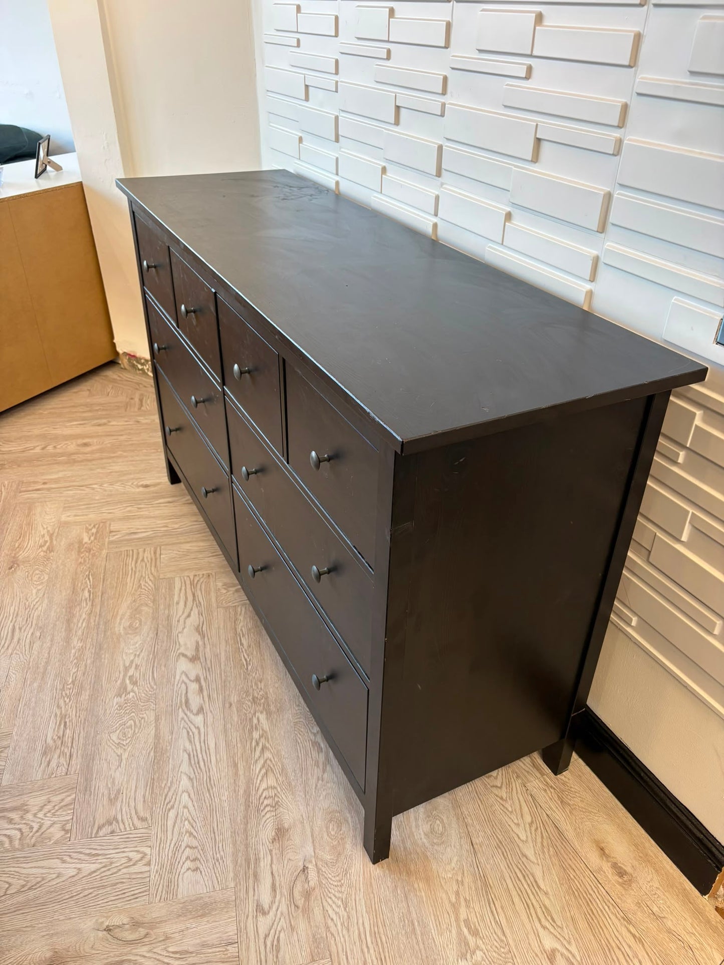 Ikea Hemnes Black 8 Drawer Chest @