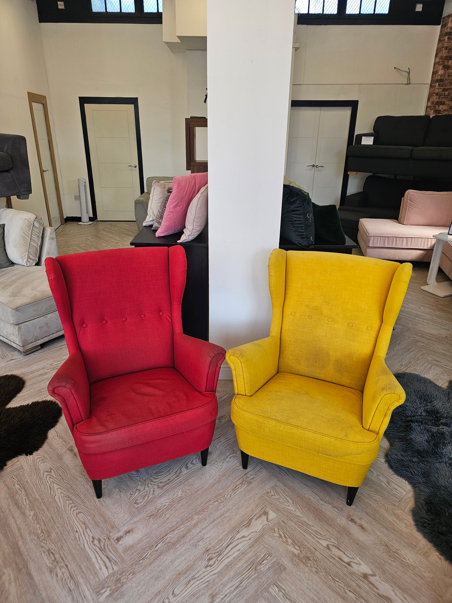 FREE FREE FREE Ikea Strandmon Red & Yellow Chairs (need cleaned)