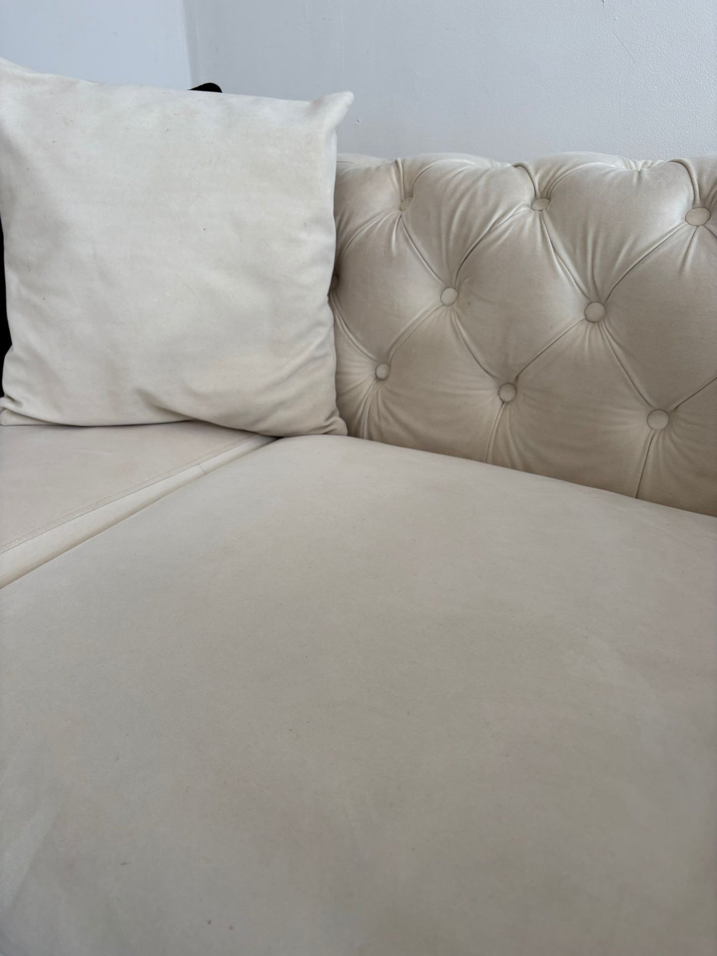 Chesterfield 2 x 2 Seater Sofas in Cream Velvet