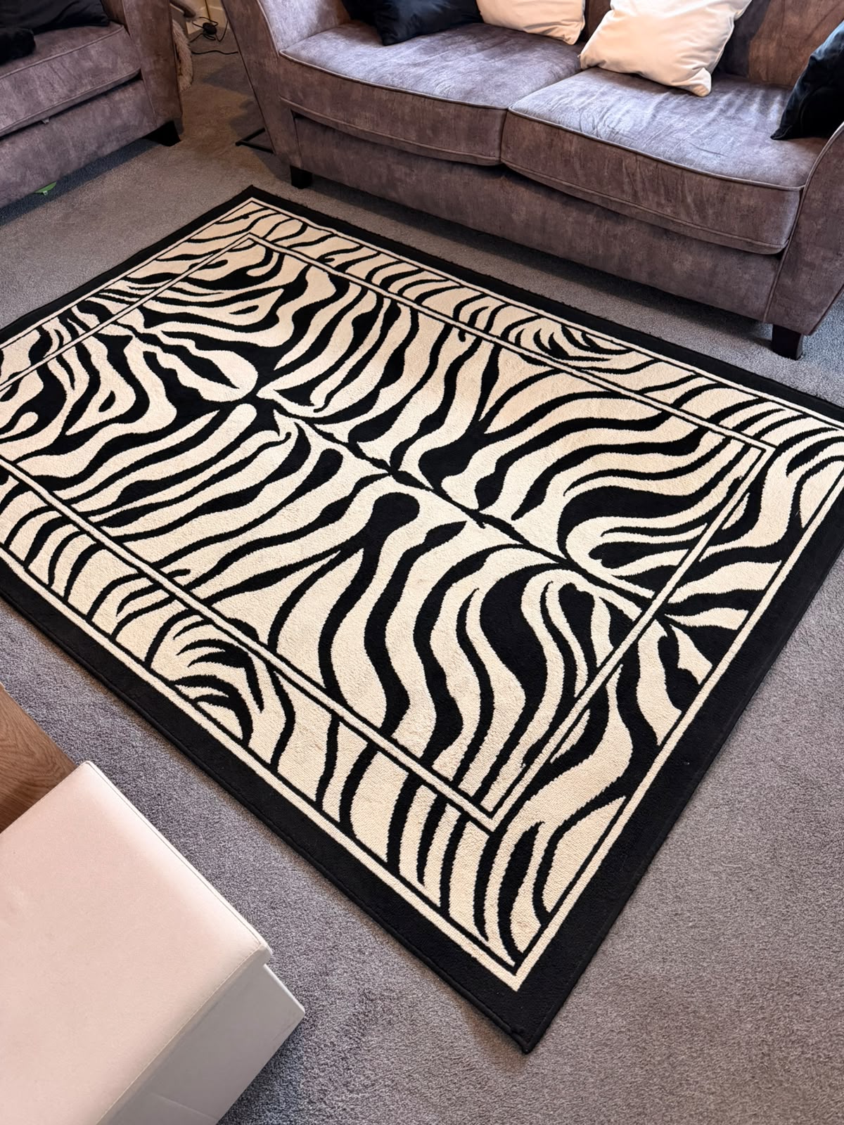 Zebra Rug 230cm by 160cm