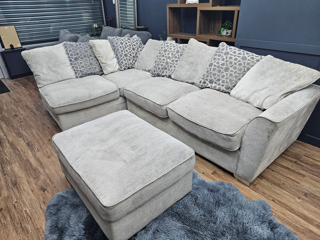 Sofology Greige Corner Sofa & Footstool