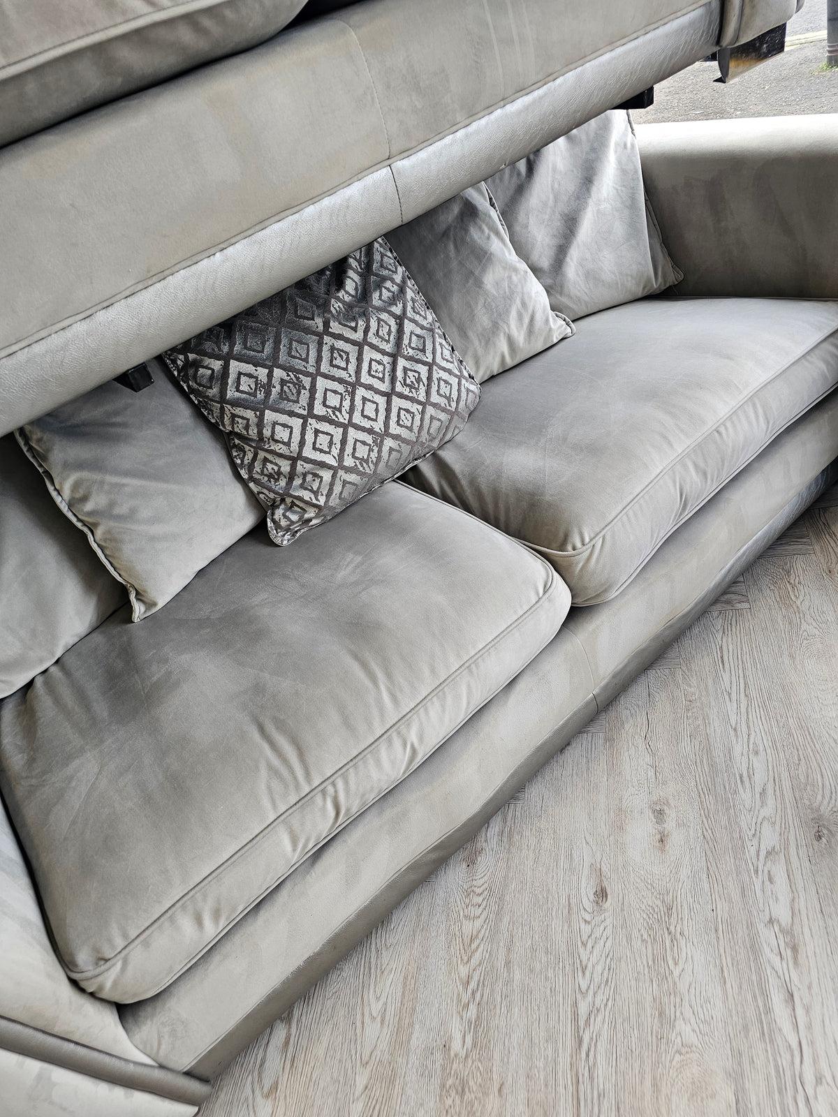 DFS Gigi Plush Grey 3 & 2 Seater Sofas #