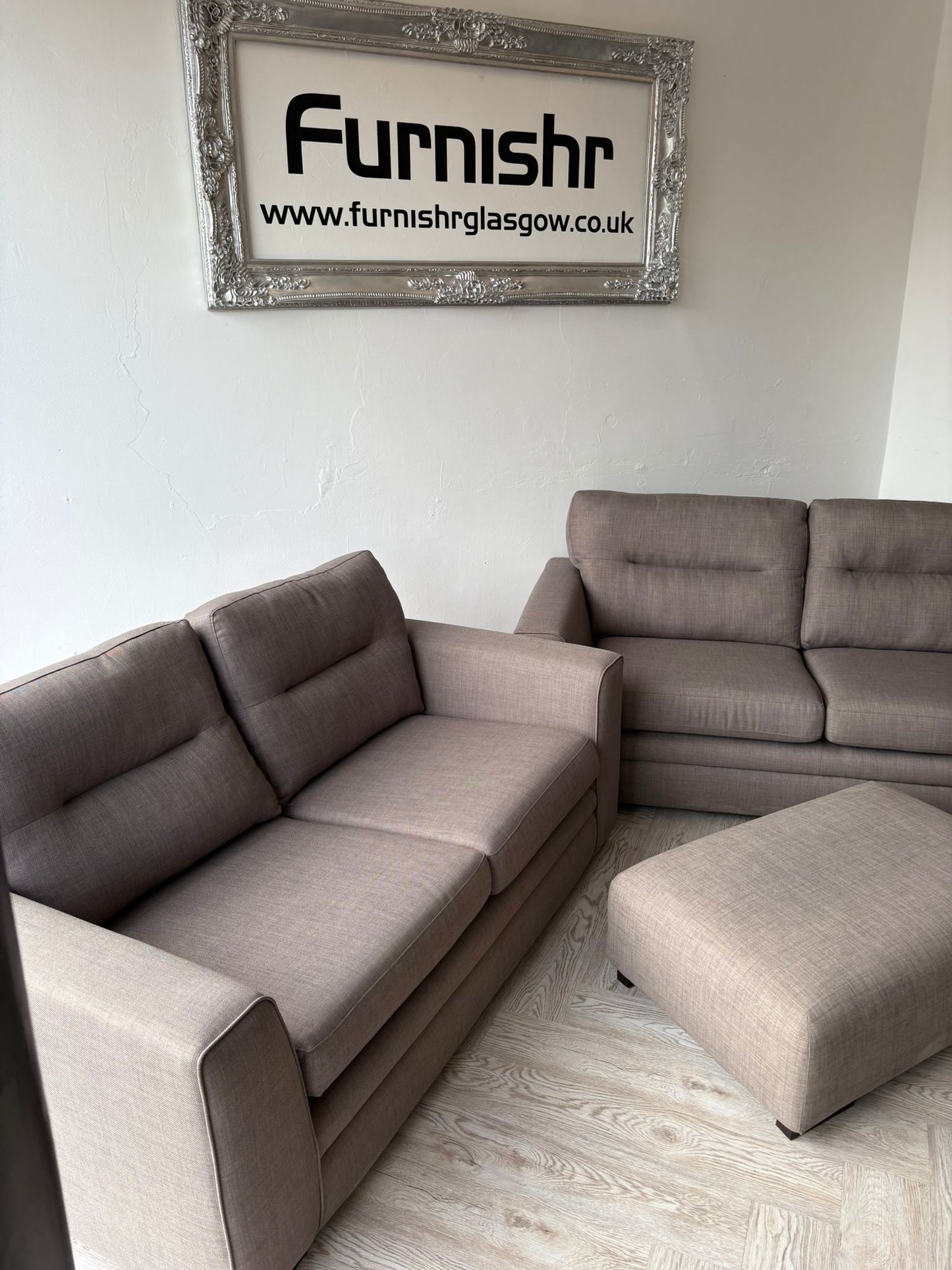 DFS Kian Taupe 3&2 Seater Sofas & Footstool (matching chair & ottoman available)@#