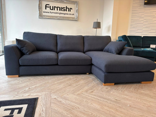 DFS Calix Navy Blue Corner Sofa in Immaculate As New Condition #