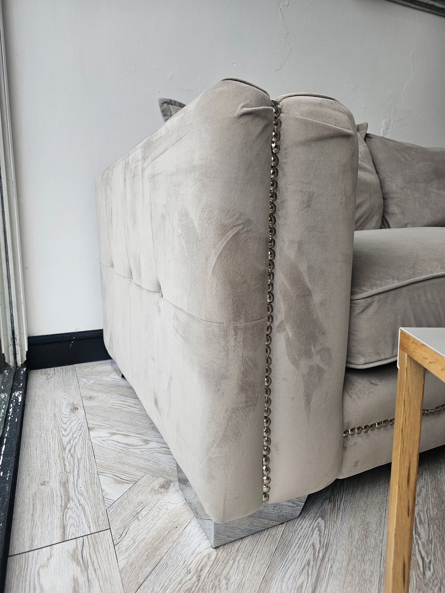 ScS Laurence Llewelyn-Bowen Regency Range Greige Fabric 3 Seater Sofa & Loveseat *RRP £3100 #