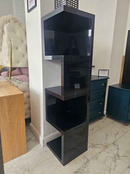 Black High Gloss Shelving Unit