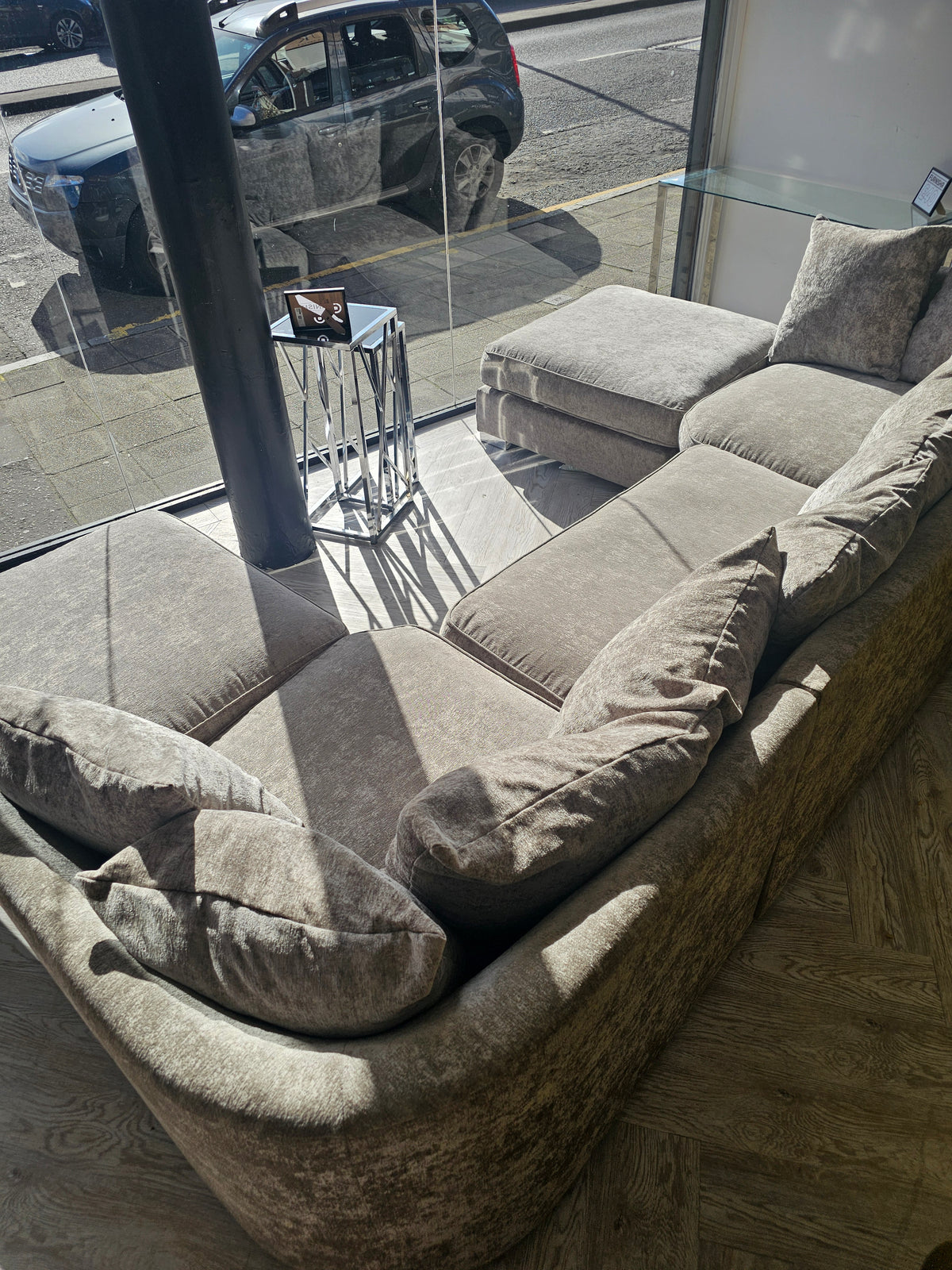 Sofaclub Bishop U-Shape Sofa in Frosty Mink Chenille @