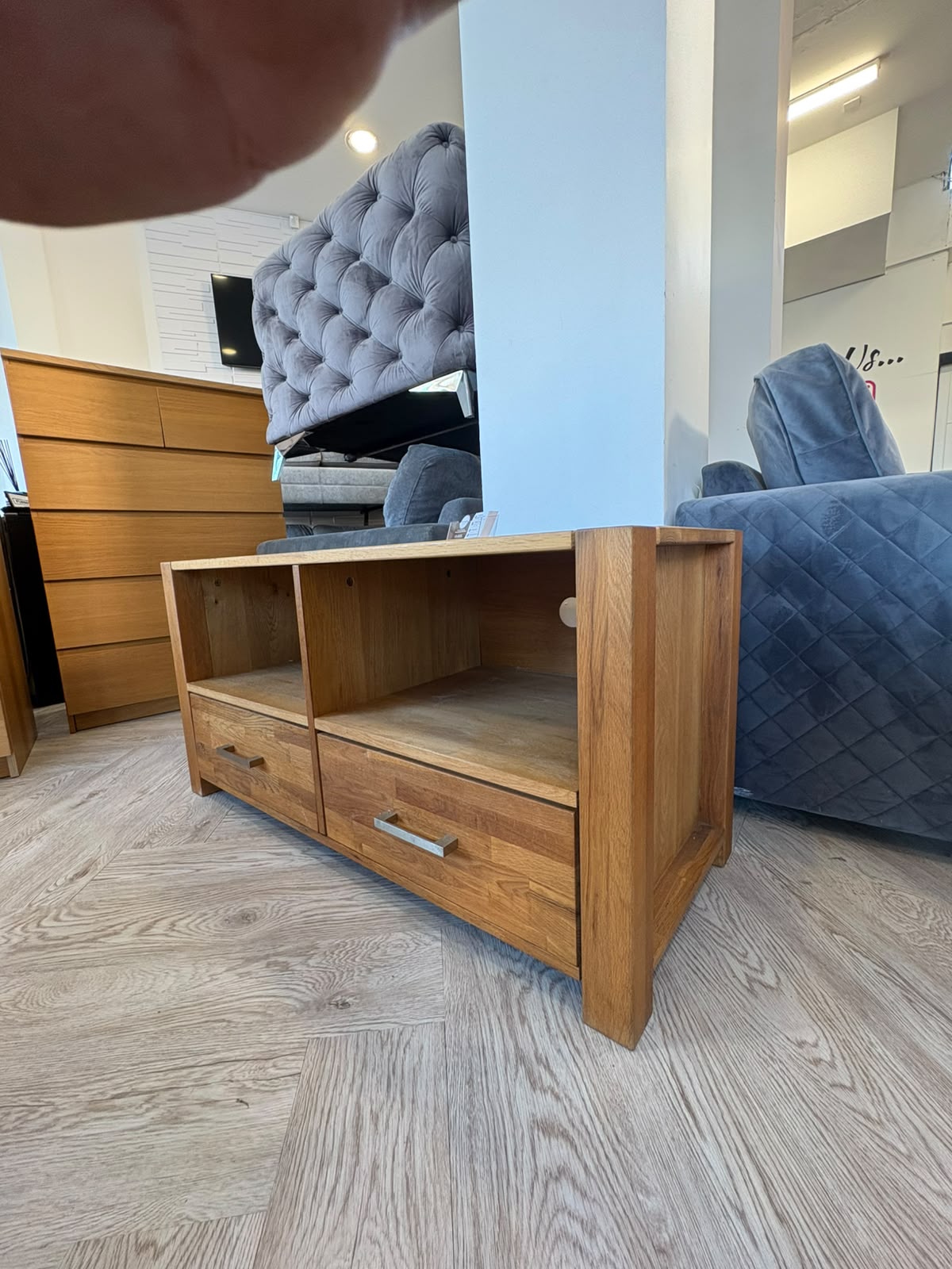 Oak TV Unit with Drawers @#