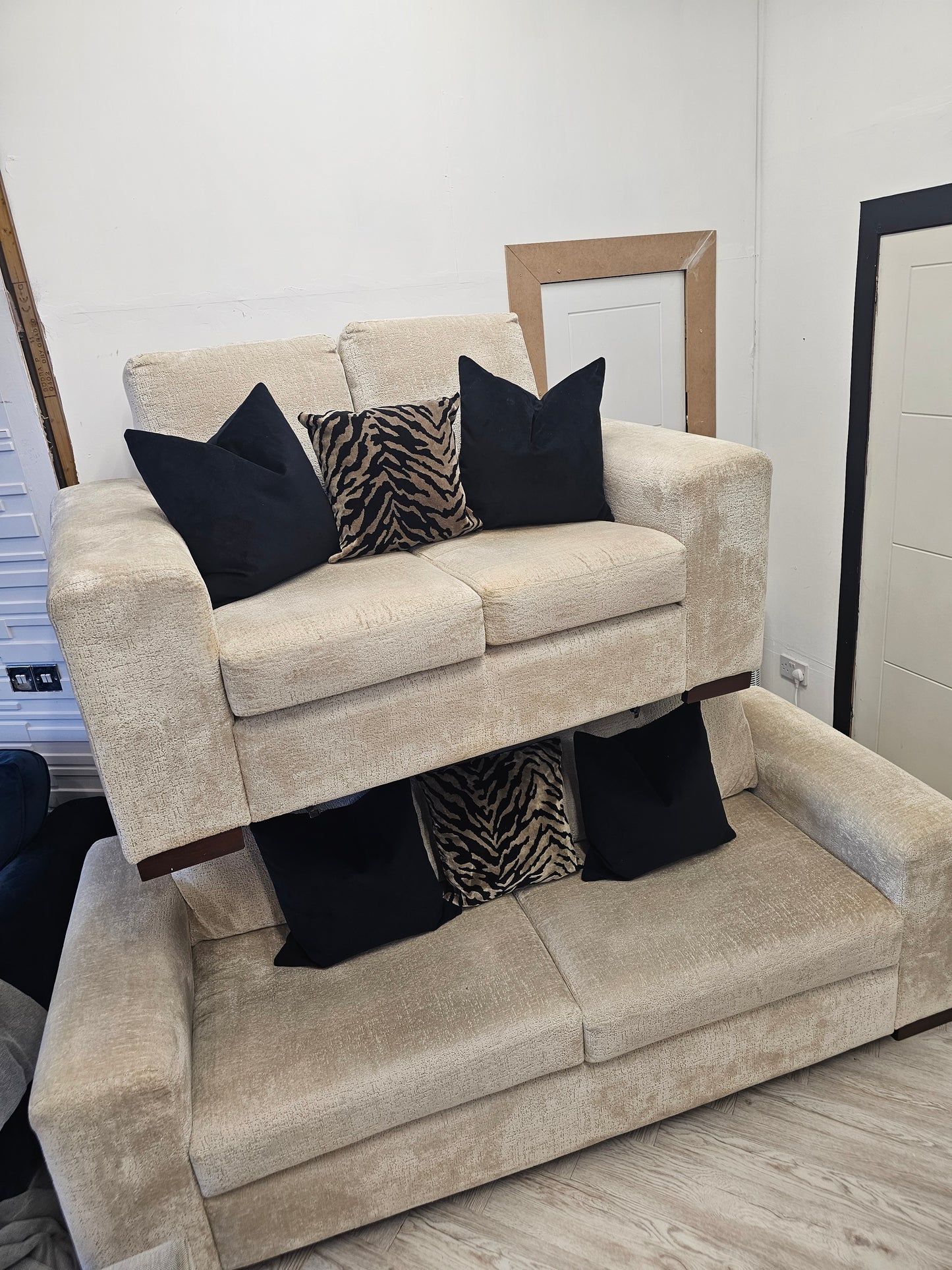 DFS Cream Fabric 3 & 2 Seater Sofas  @
