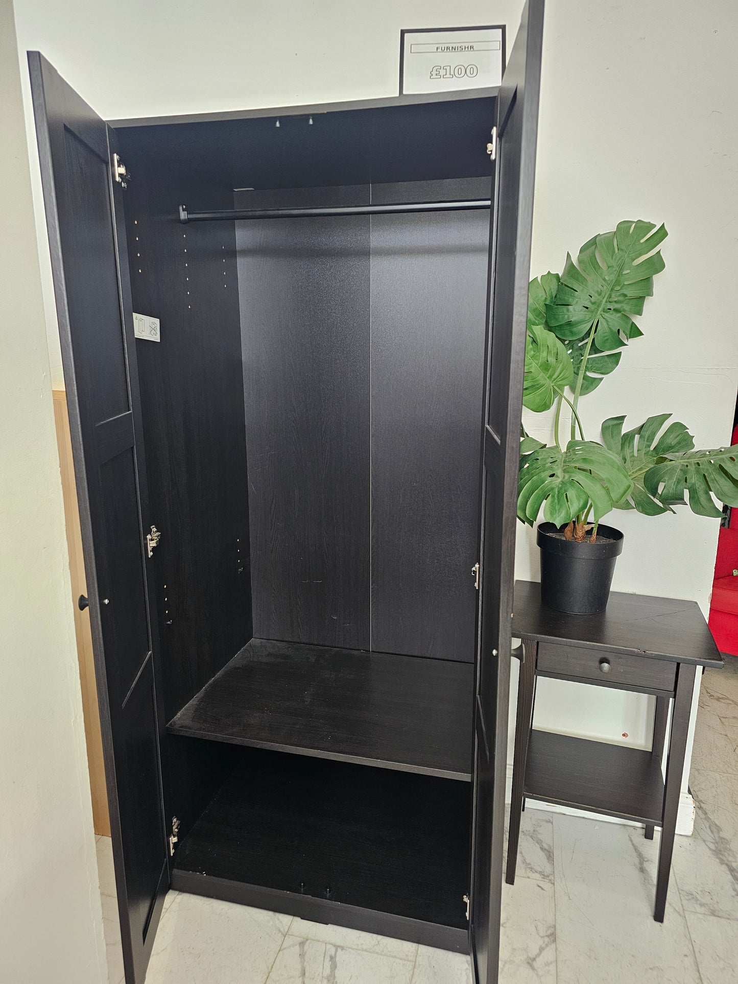 Ikea Rakkestad Black/Brown Wardrobe A