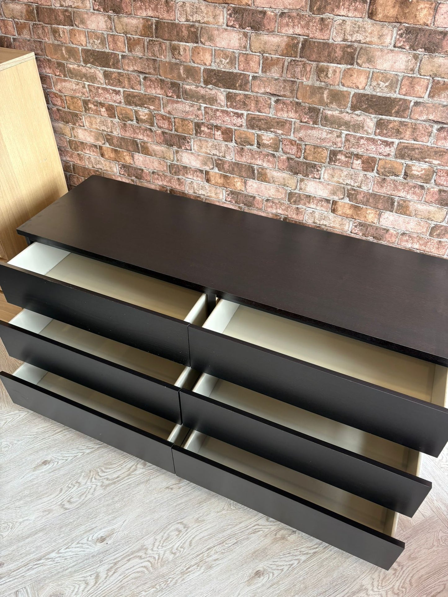 Ikea Malm Black 6 Drawer Chest @