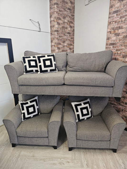 SCS Theo Greige 3 Seater Sofa & 2 Armchairs @