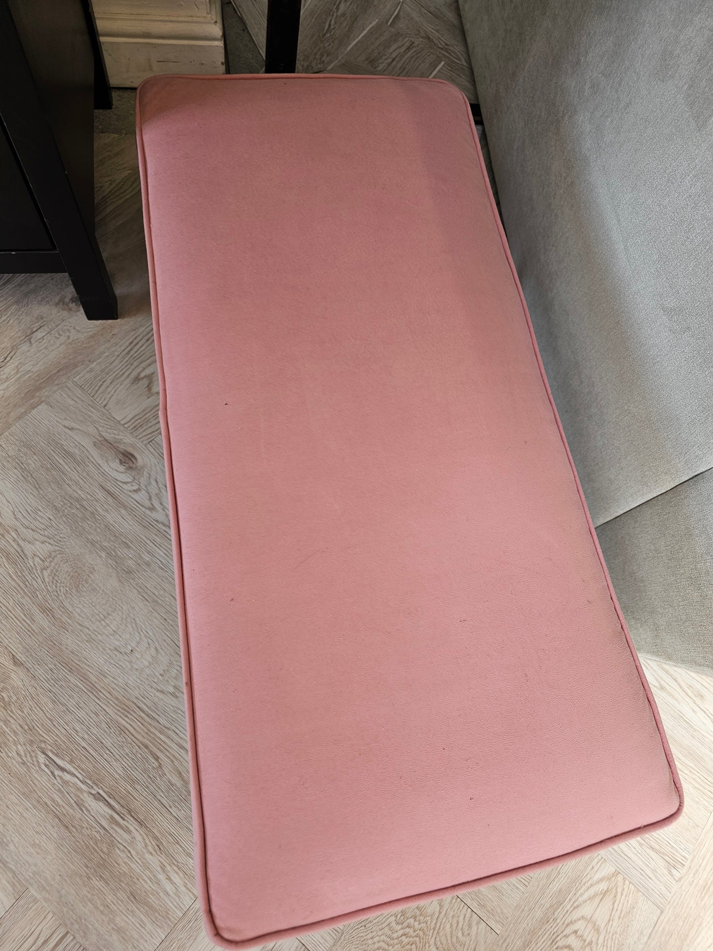 Pink Velvet Footstool @