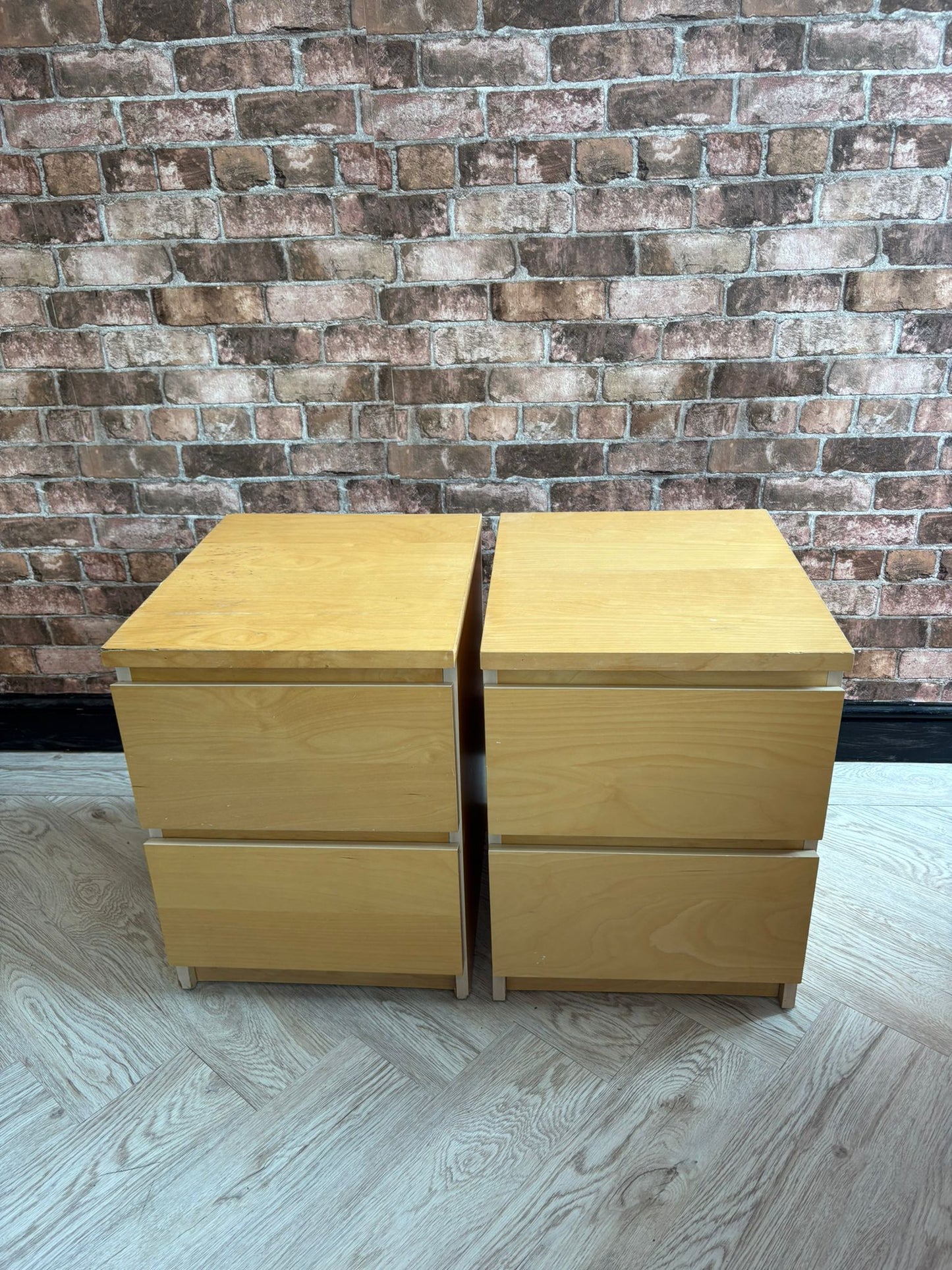Ikea Malm Beech Drawer Chest x2 #