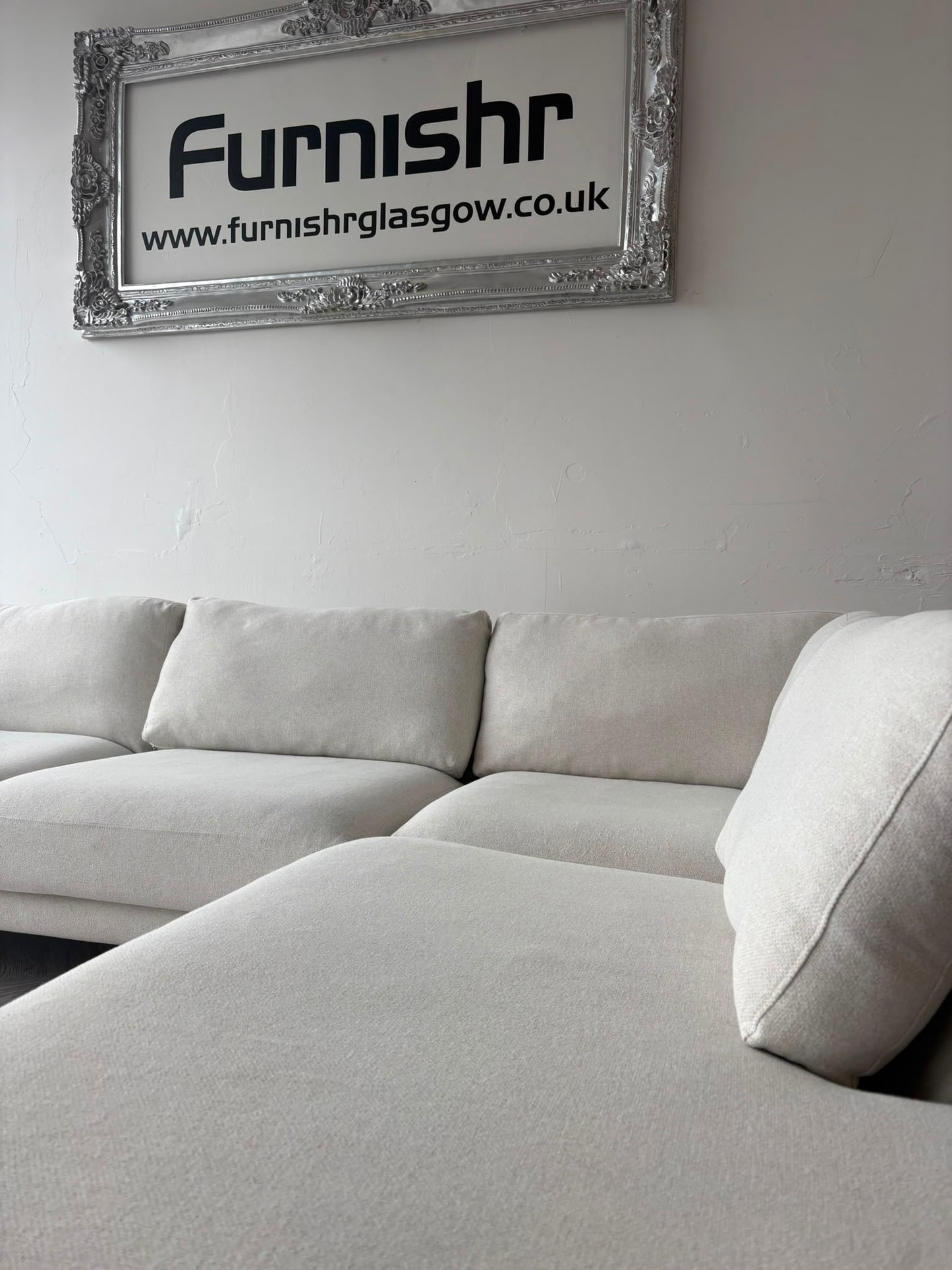DFS Lexia Cream Fabric Corner Sofa #