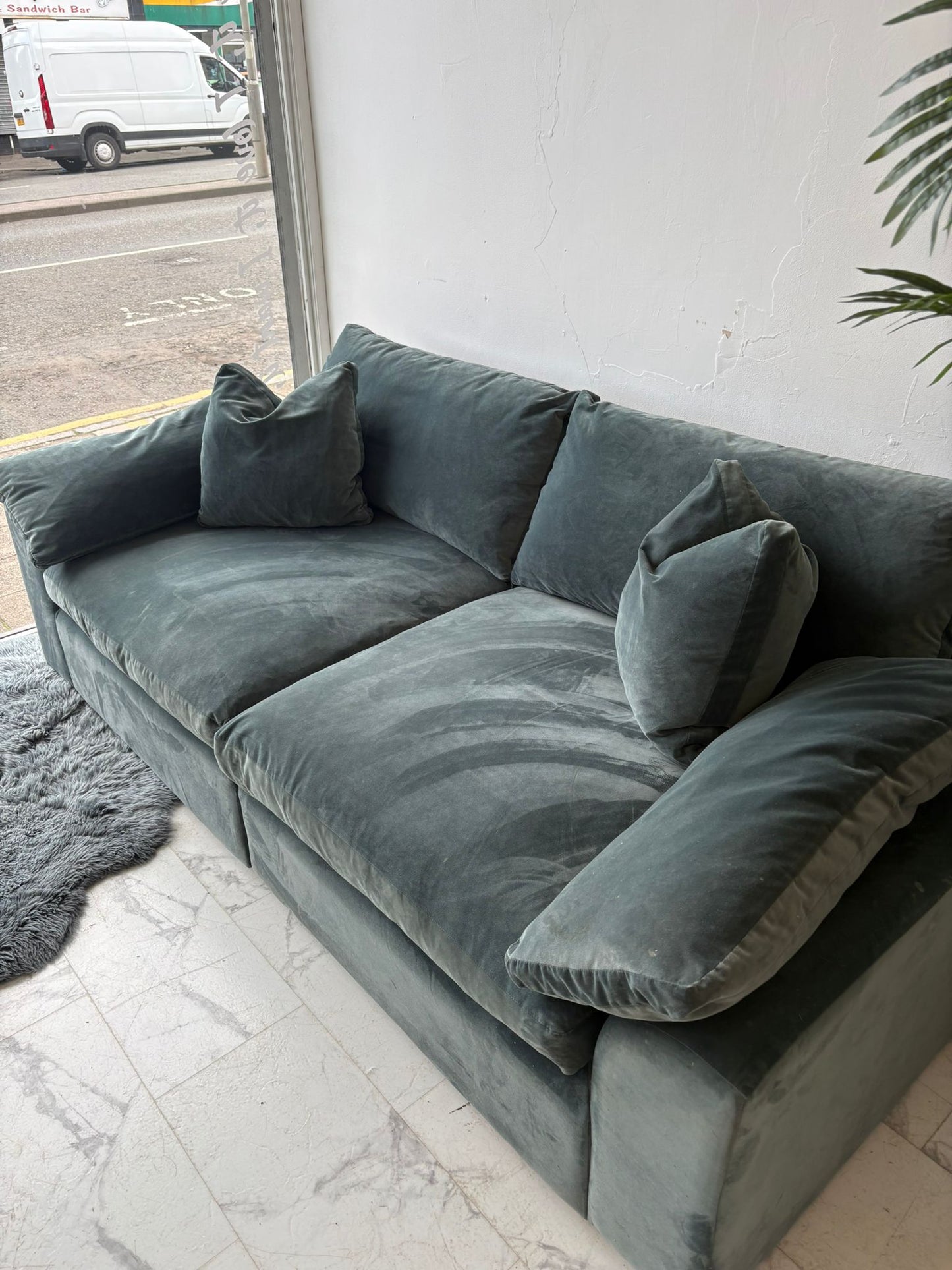 Loaf Cuddlemuffin Medium Sofa in Mermaid Plush Velvet *RRP £4095