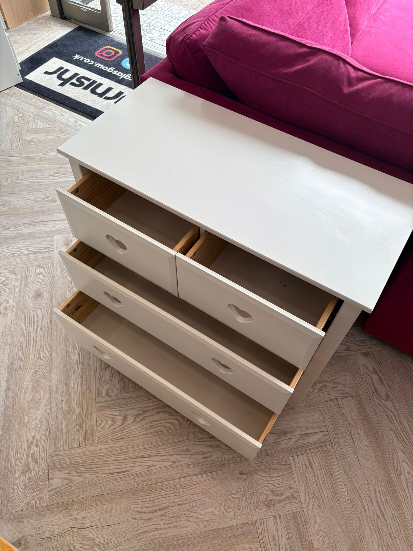 Kids Mia White 4 Drawer Chest @