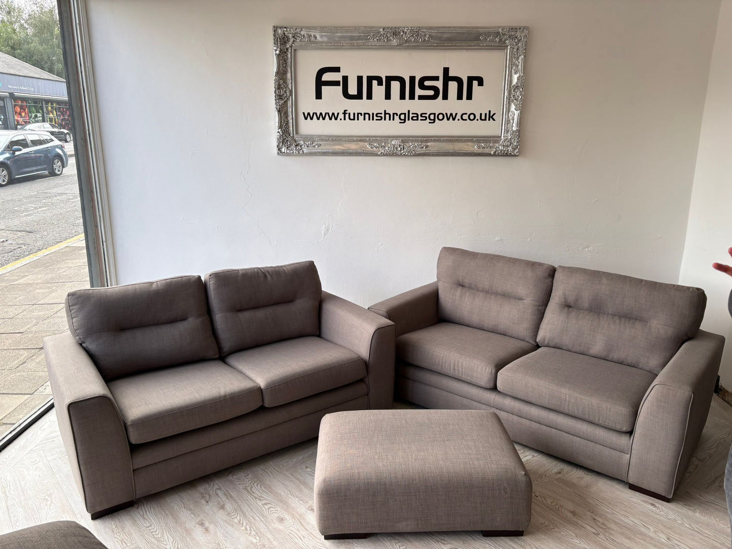 DFS Kian Taupe 3&2 Seater Sofas & Footstool (matching chair & ottoman available)@#