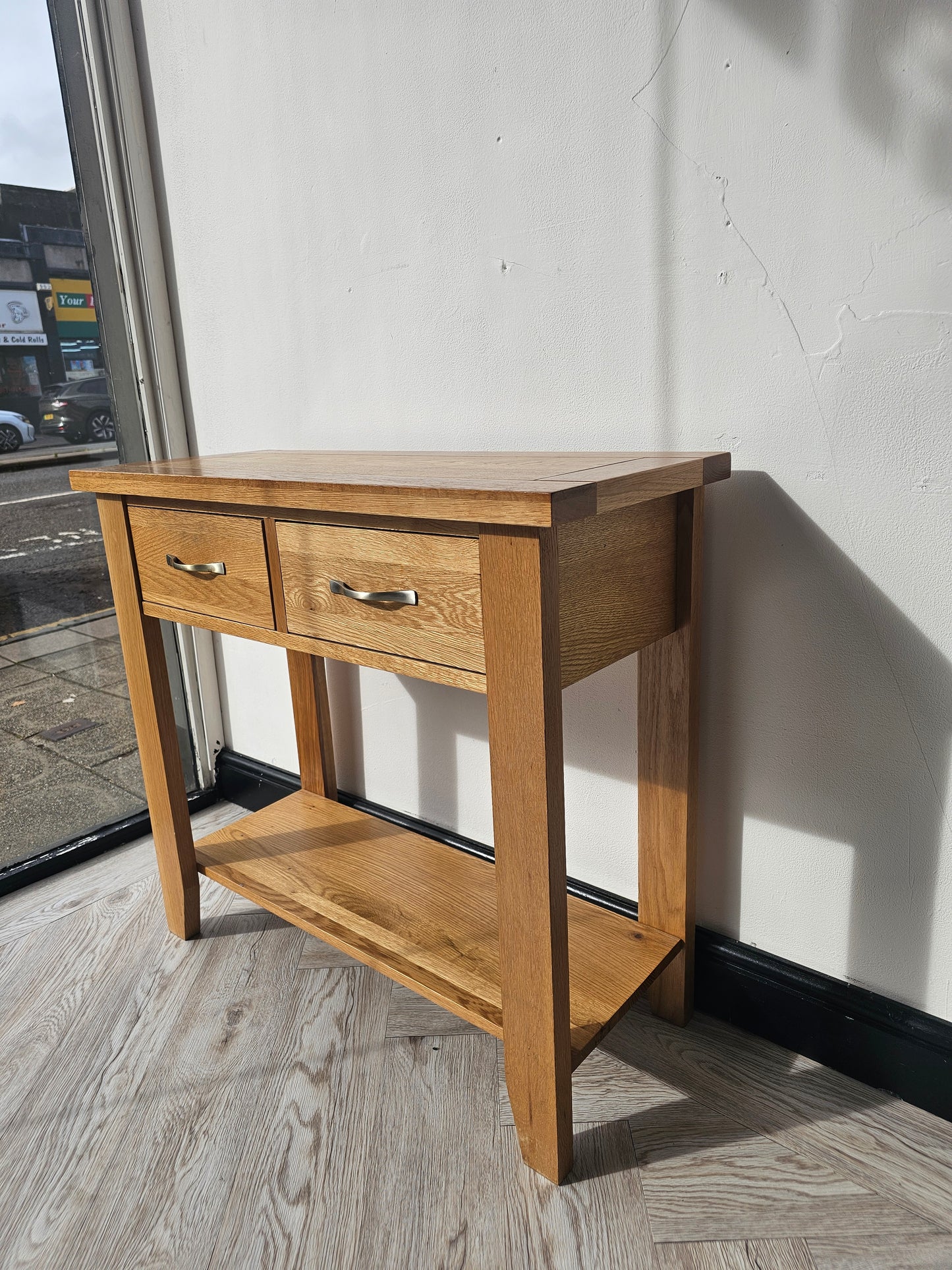 Oak Console Table 85cm width @#