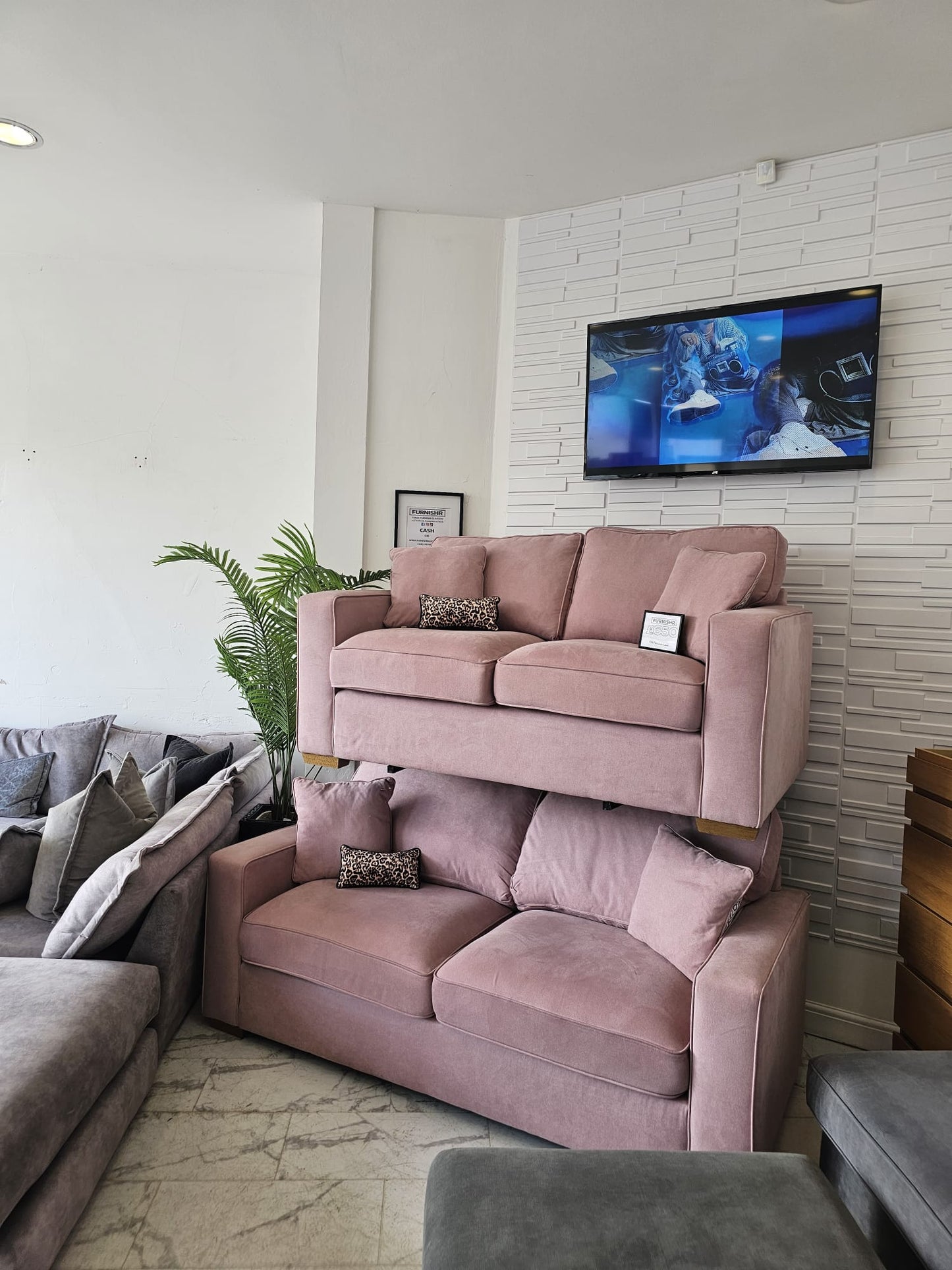 Pink Sofas 3 & 2 Originally from Oak Furnitureland