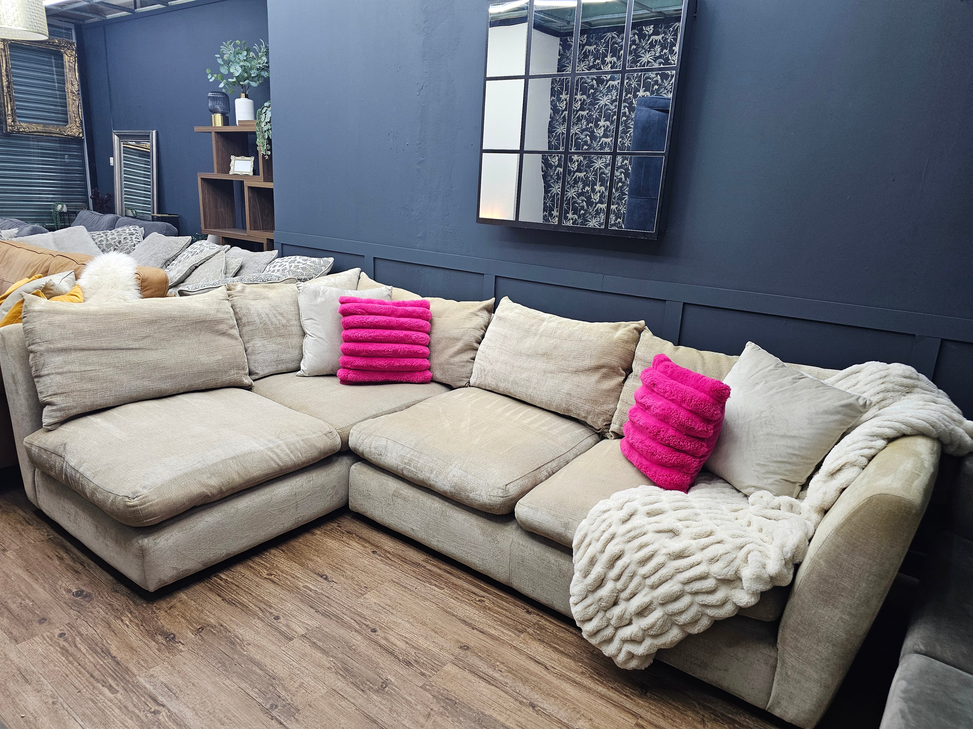 Champagne Left & Right Hand Corner Sofa