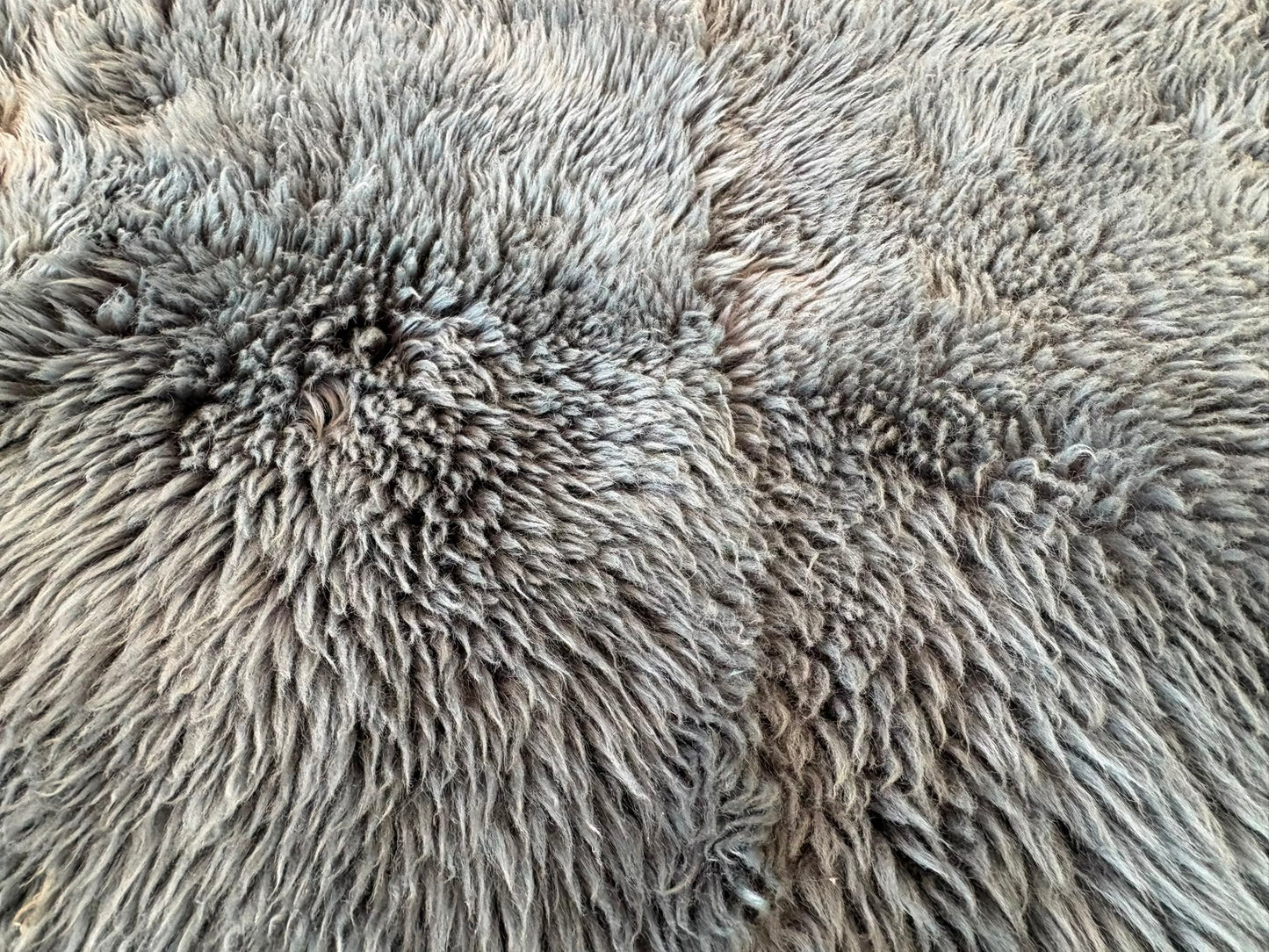 Large Grey 100% Sheepskin Rug 160cm