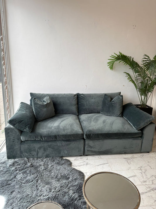 Loaf Cuddlemuffin Medium Sofa in Mermaid Plush Velvet *RRP £4095