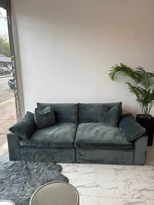 Loaf Cuddlemuffin Medium Sofa in Mermaid Plush Velvet *RRP £4095