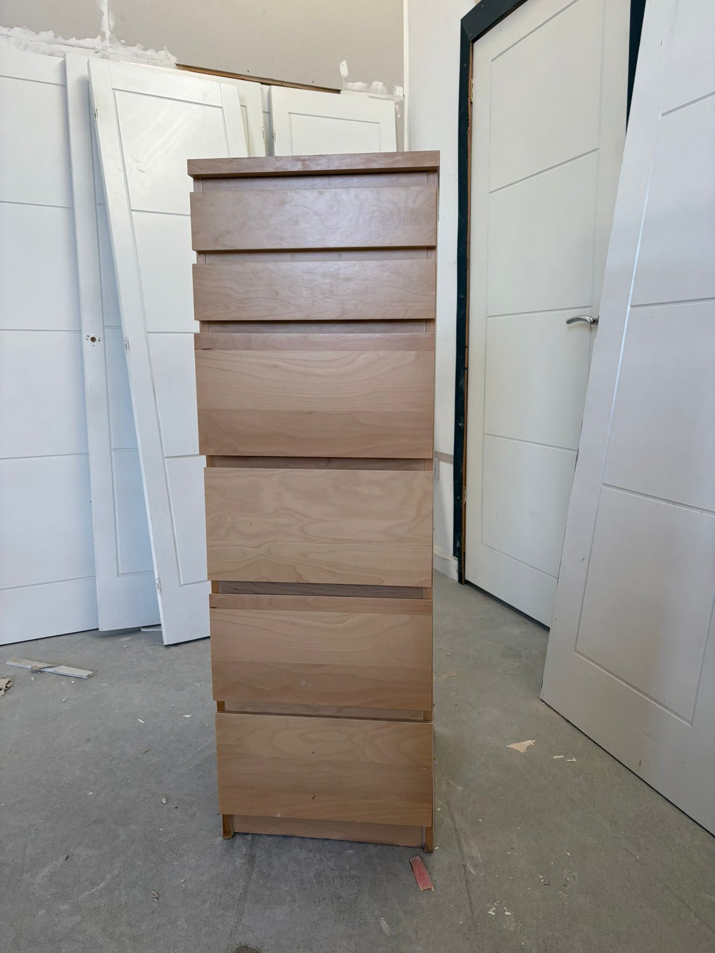 Ikea Malm Beech Tallboy Drawers with Mirror T